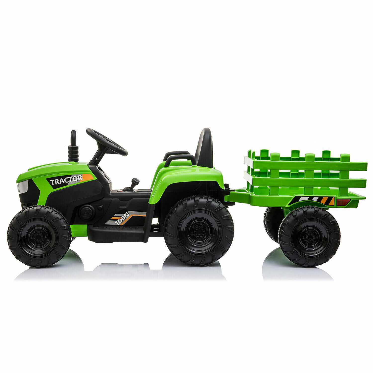 12V Electric Kids Ride On Tractor Battery Powered Toy w/ Trailer Christmas Gift