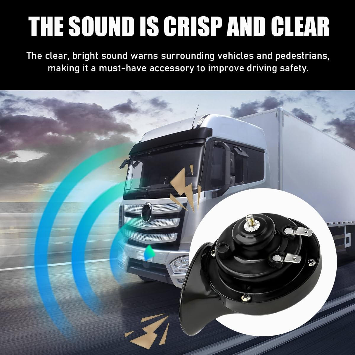 Loud Car Horn, 12V Waterproof Snail Electric Horn, 303DB High Tone Horns Repl