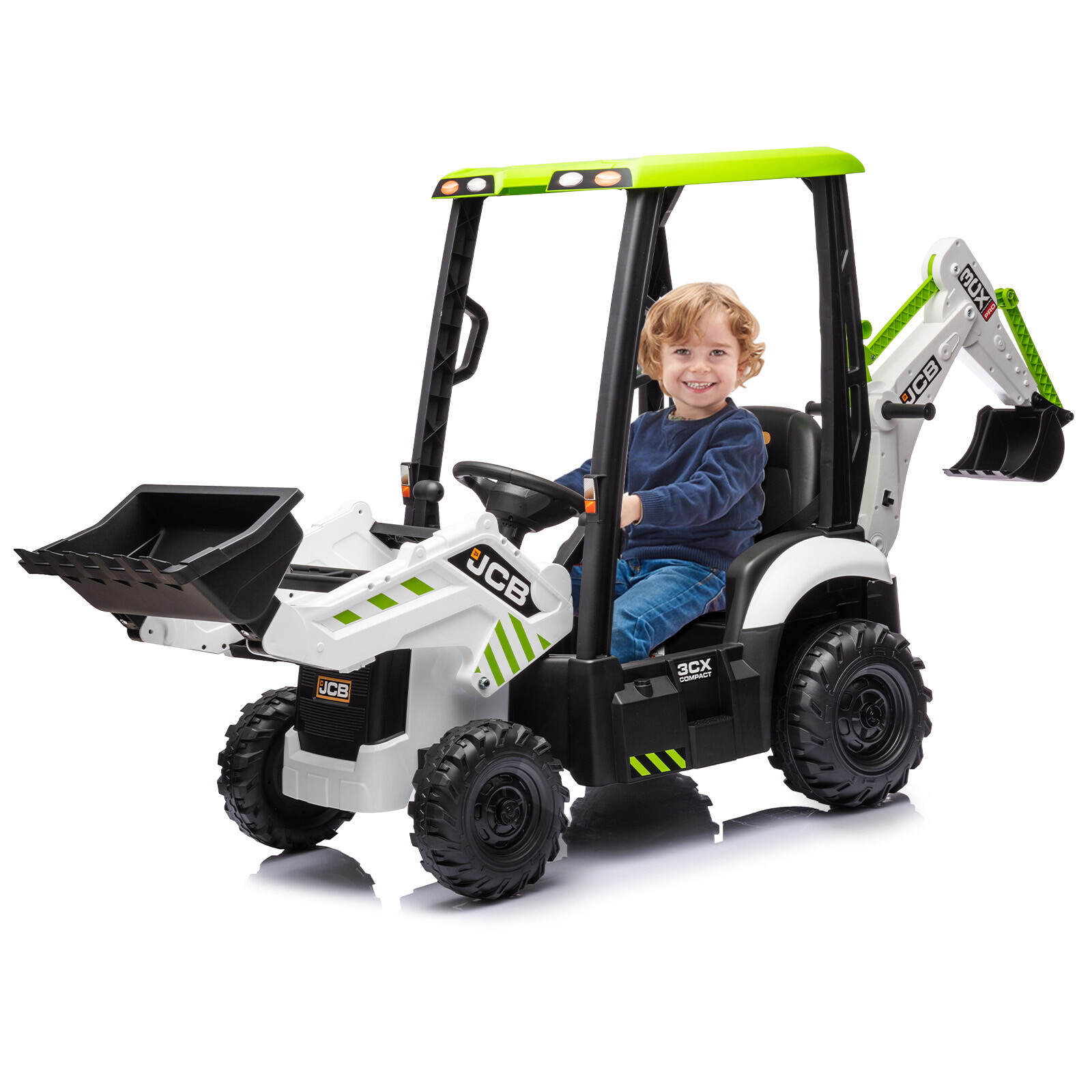 4 In 1 Ride On Excavator & Bulldozer, Kids Electric Vehicle With Remote Control