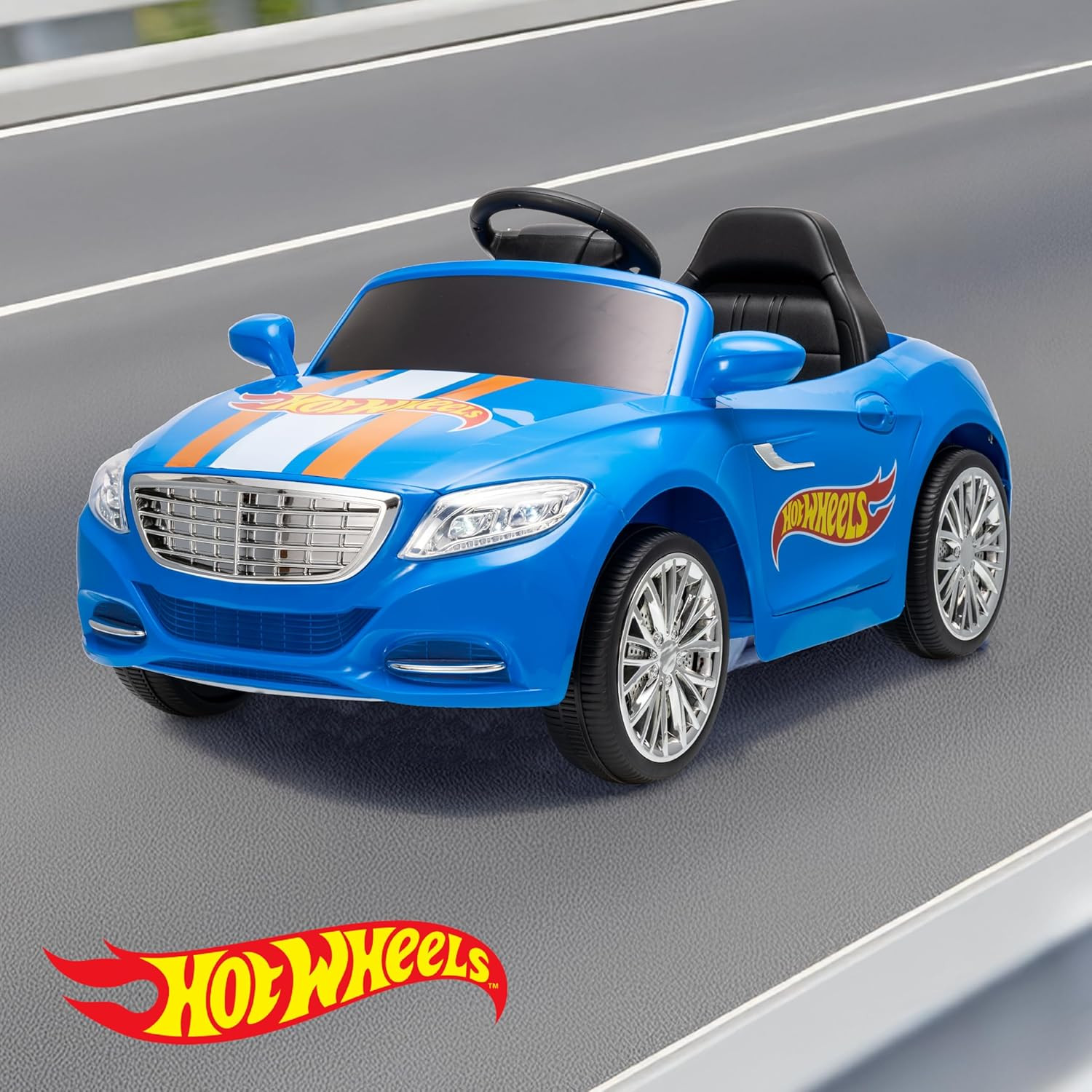 Hot Wheels 6V Kids Ride on Car, Rechargeable Battery, Working Headlights, Sounds