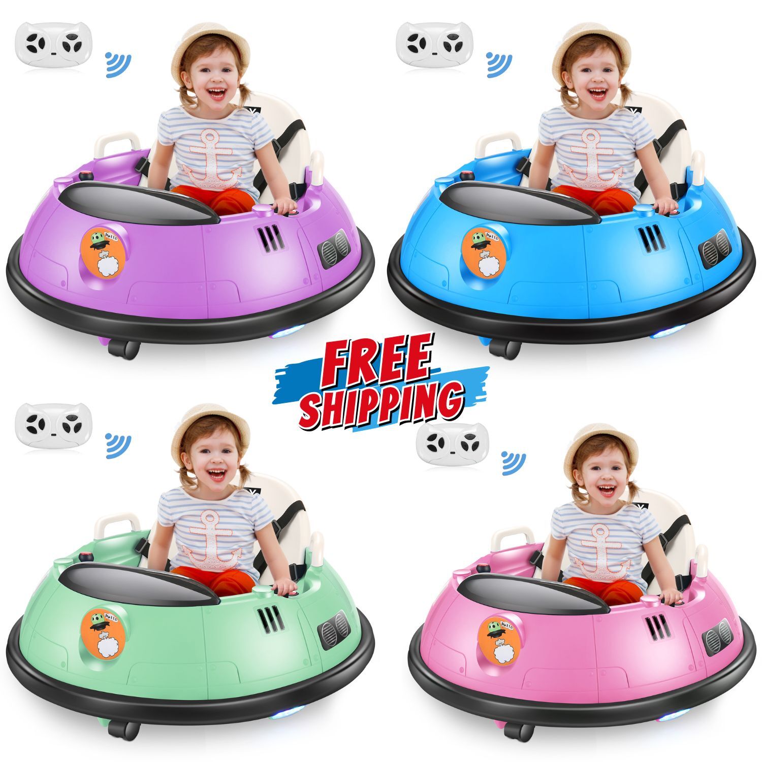 12V Electric Bumper Car for Kids, Baby Bumping Toy Car with Remote Control NEW