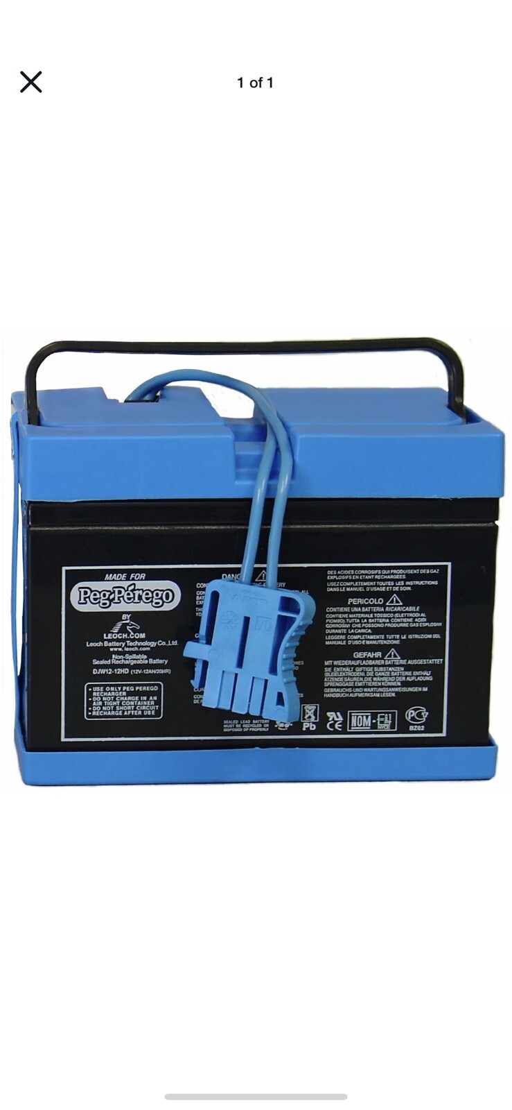 Peg Perego 12V Battery Official Genuine Part IAKB0501