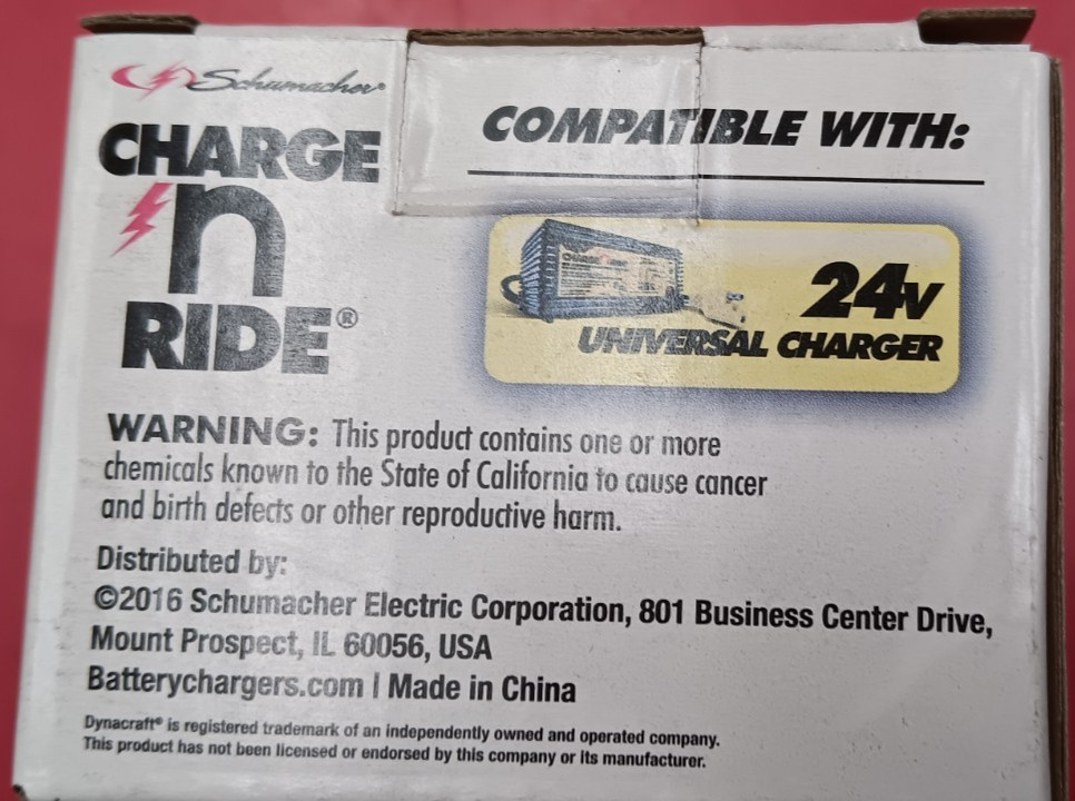 schumacher charge n ride charger adapter TAD 24V