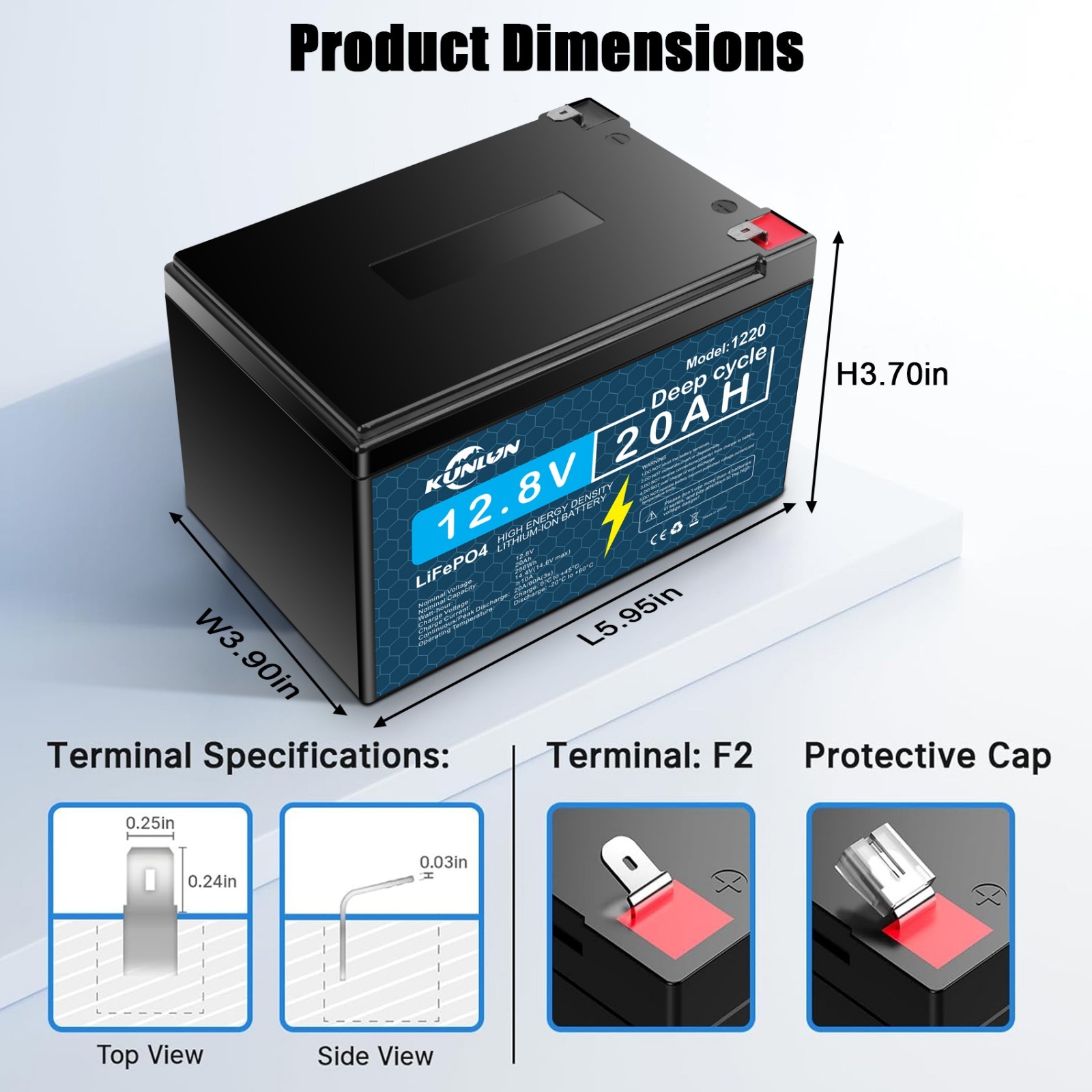 12V 20Ah LiFePO4 Battery for Fisher-Price 12 Volt Power Wheels Ride-On Vehicles