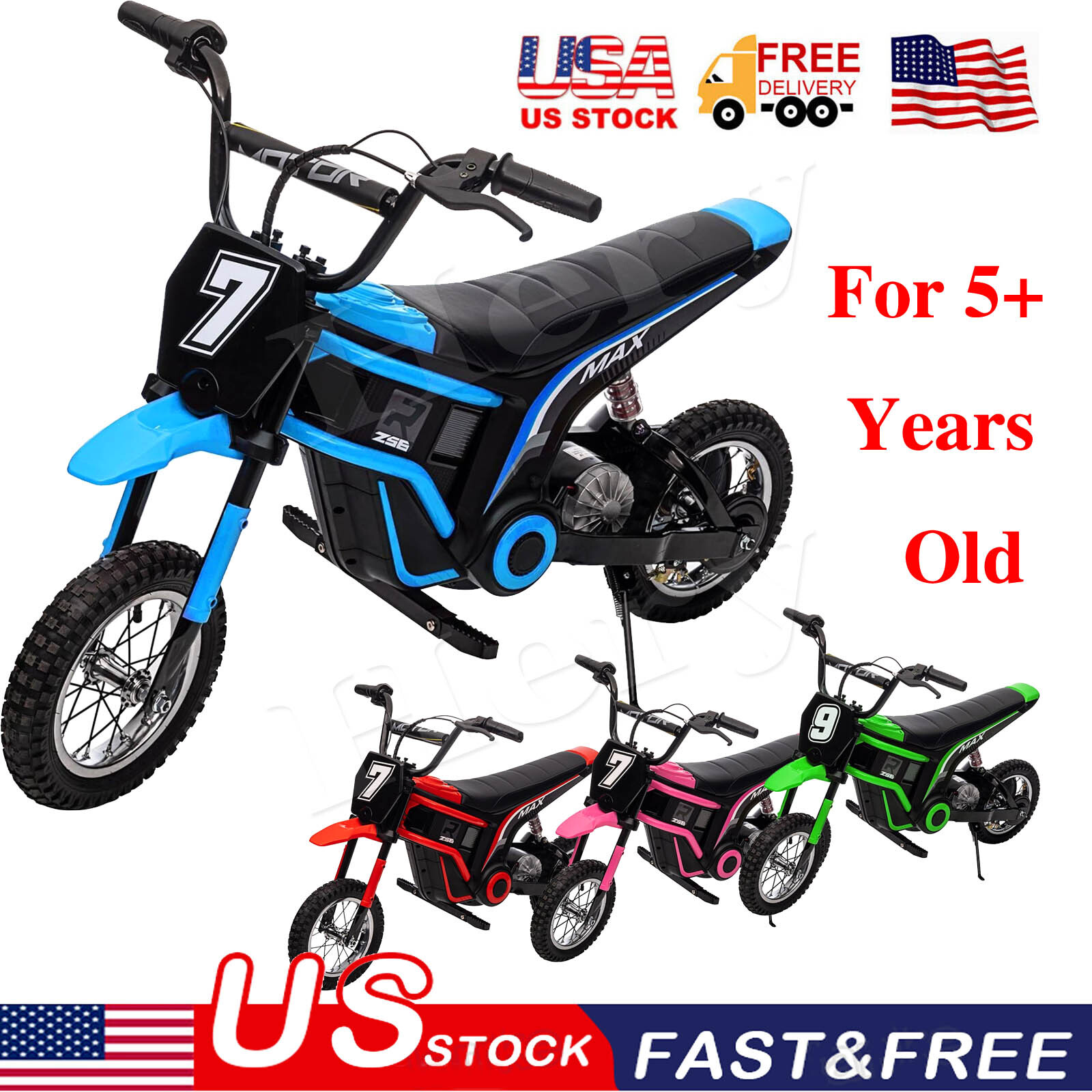24V Kids Ride on Motorcycle Off-Road Electric Dirt Bike Fast Speed Toys 5+Age