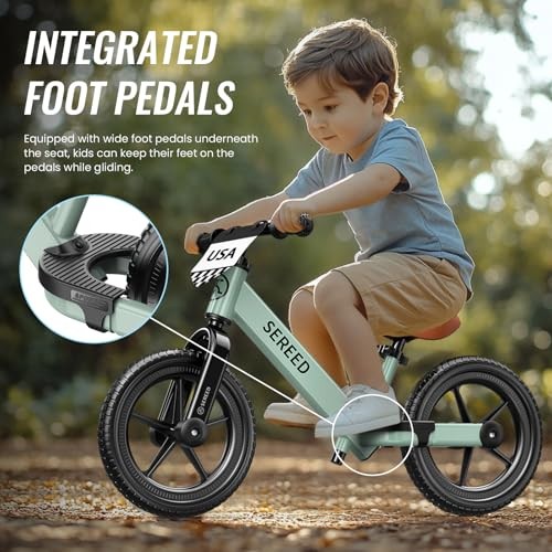 SEREED Toddler Balance Bike No Pedal Kids Bicycle 2-5 Years Old Mint Green