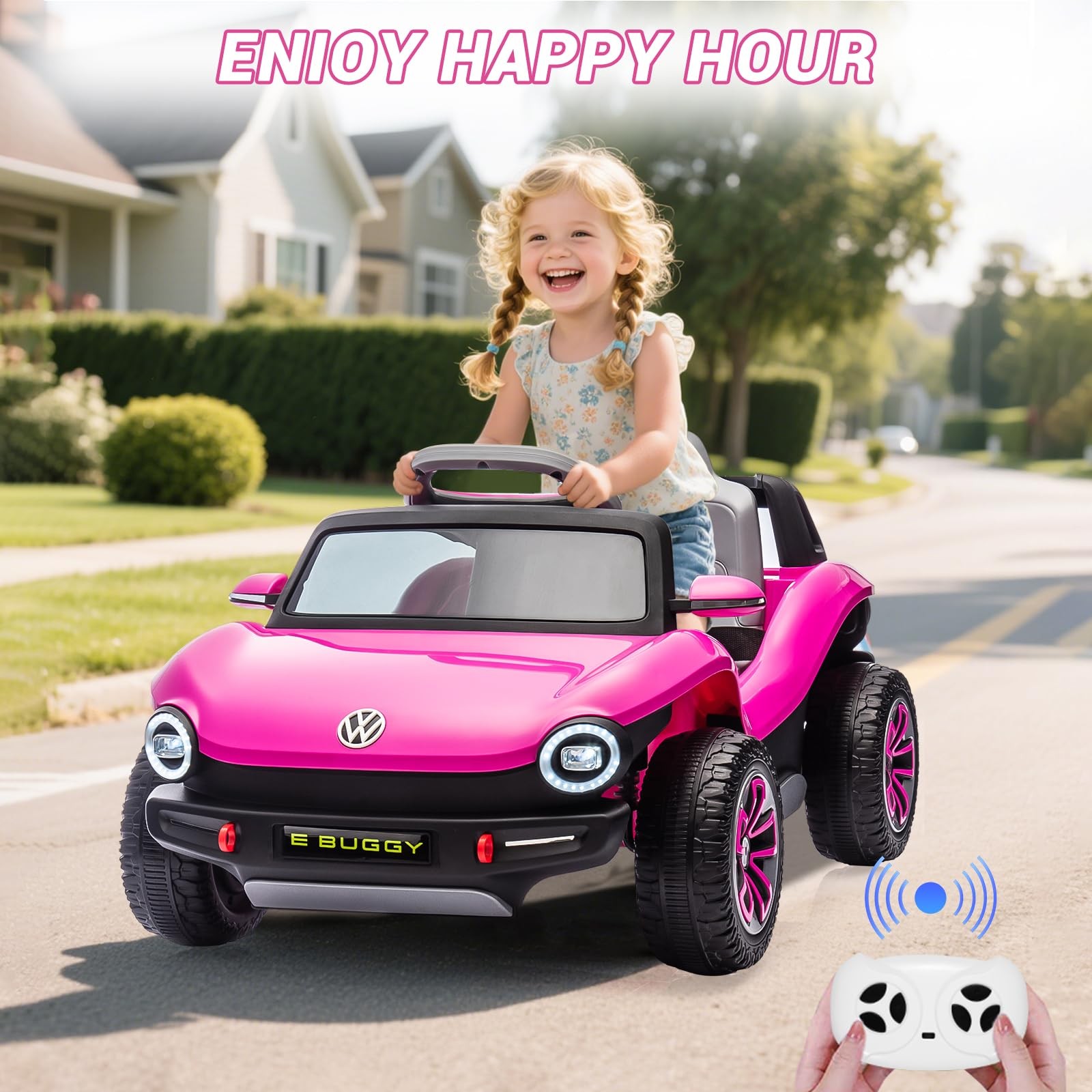 12V 7AH Ride On Car Toddler Electric Vehicle with Remote,Light, USB, Horn, Music