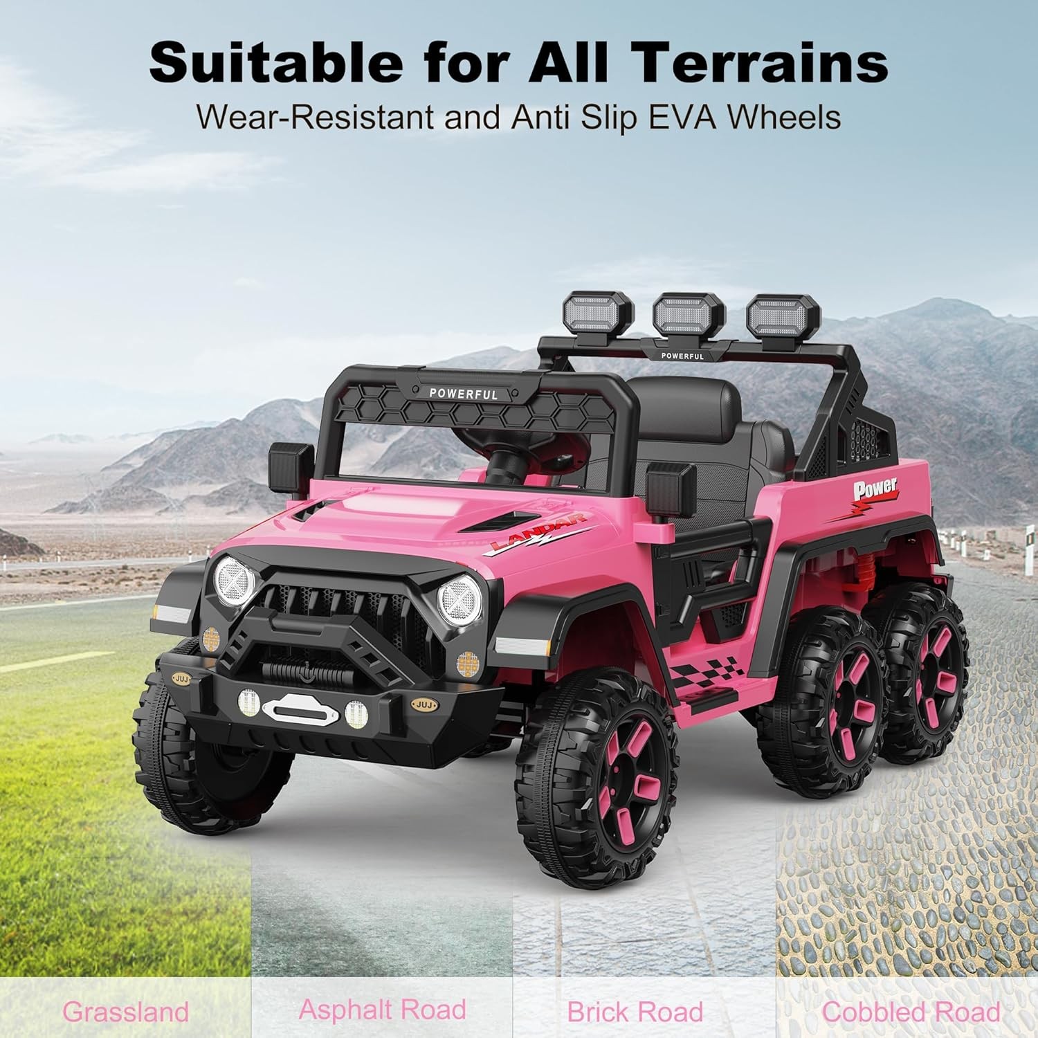 24V Electric Vehicles Kids Ride on Car Remote Control Toy w/ Power Wheel,3 Speed
