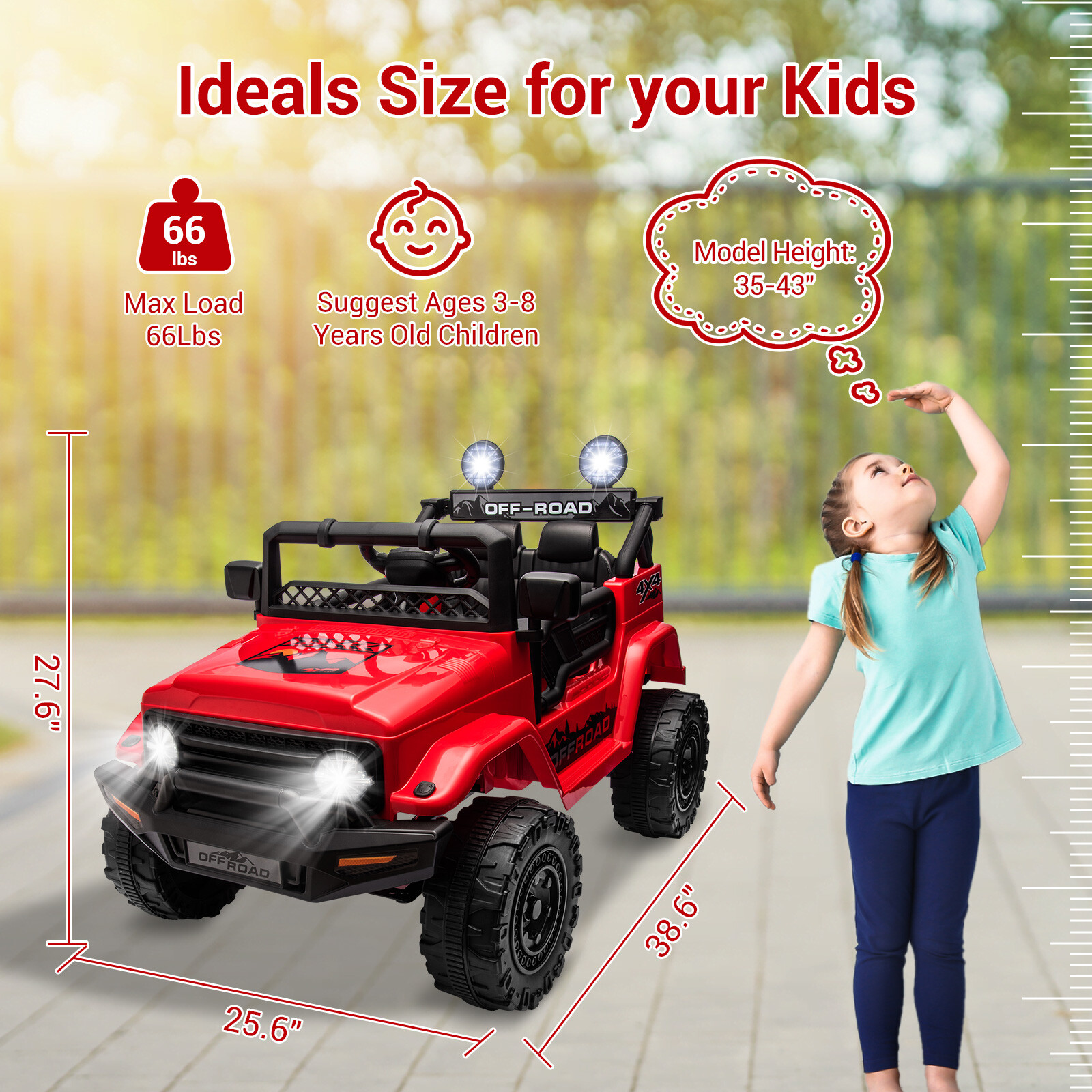12V Kids Ride On Car 2 Seater Electric Vehicle Toy Truck Jeep w/Remote Control