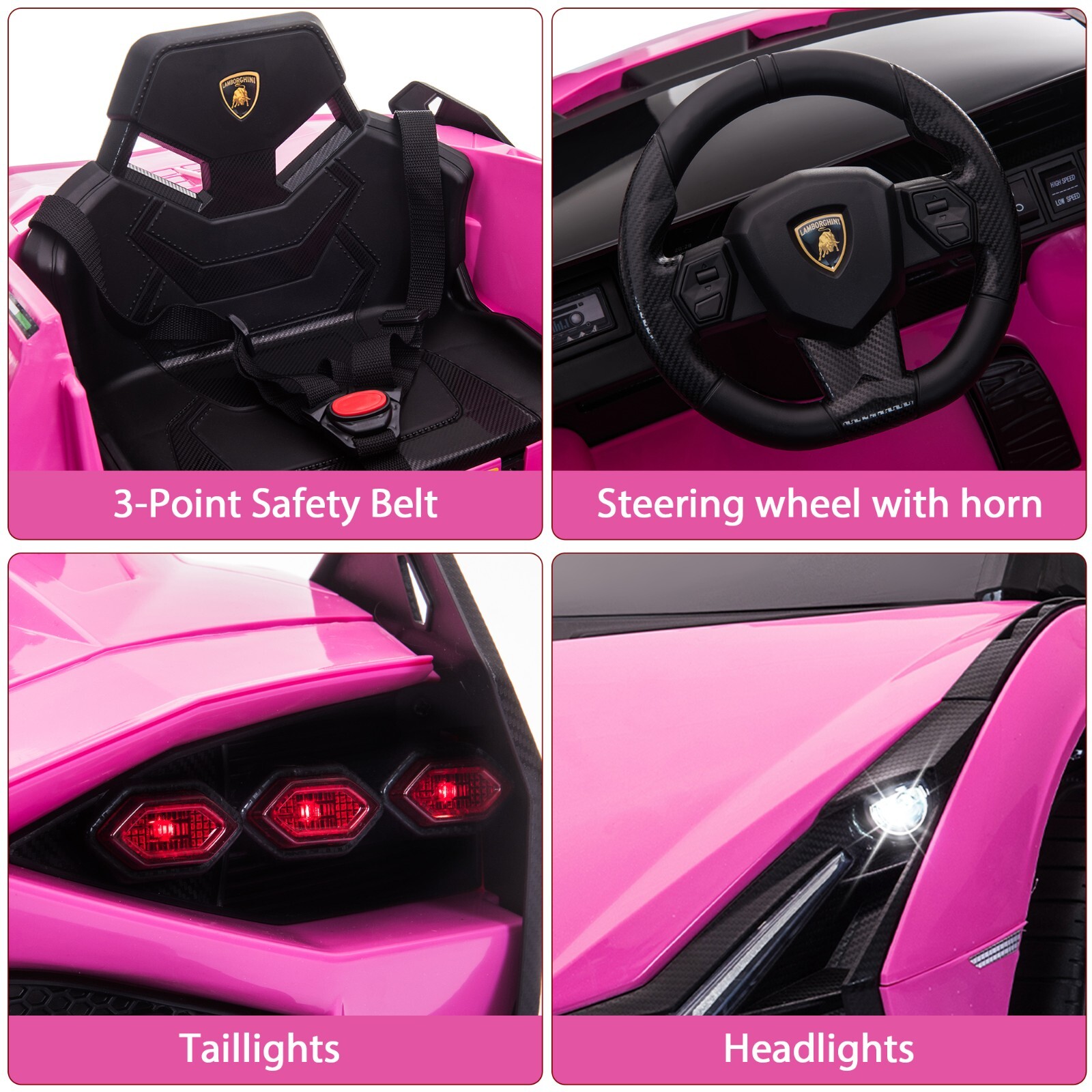 TOBBI 12V Kids Ride On Car Lamborghini SIAN Electric Vehicle w/Remote Control