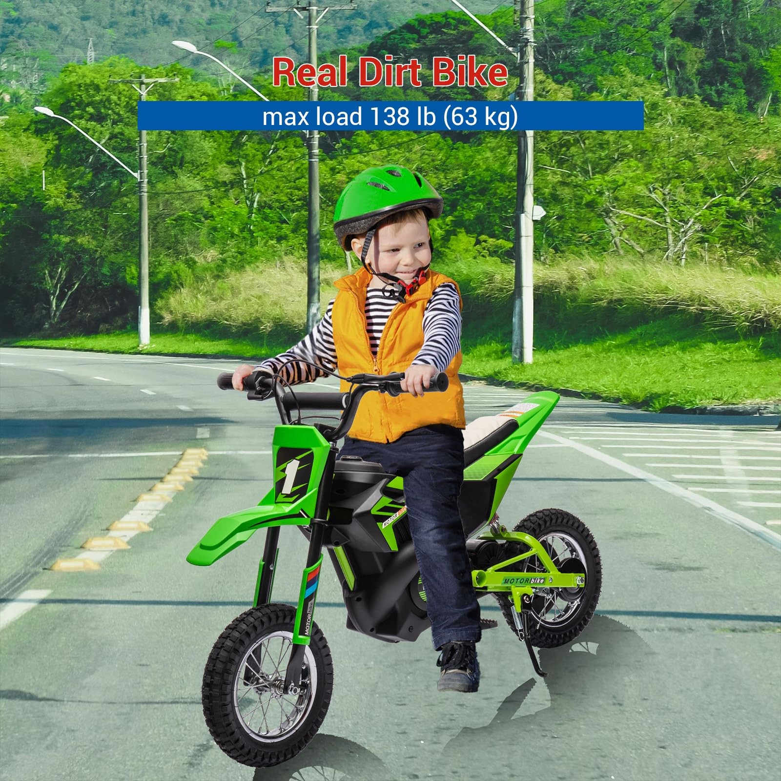 Kids Electric Motorcycle 24V Battery Powered Ride on Motocross Bike Child Gift