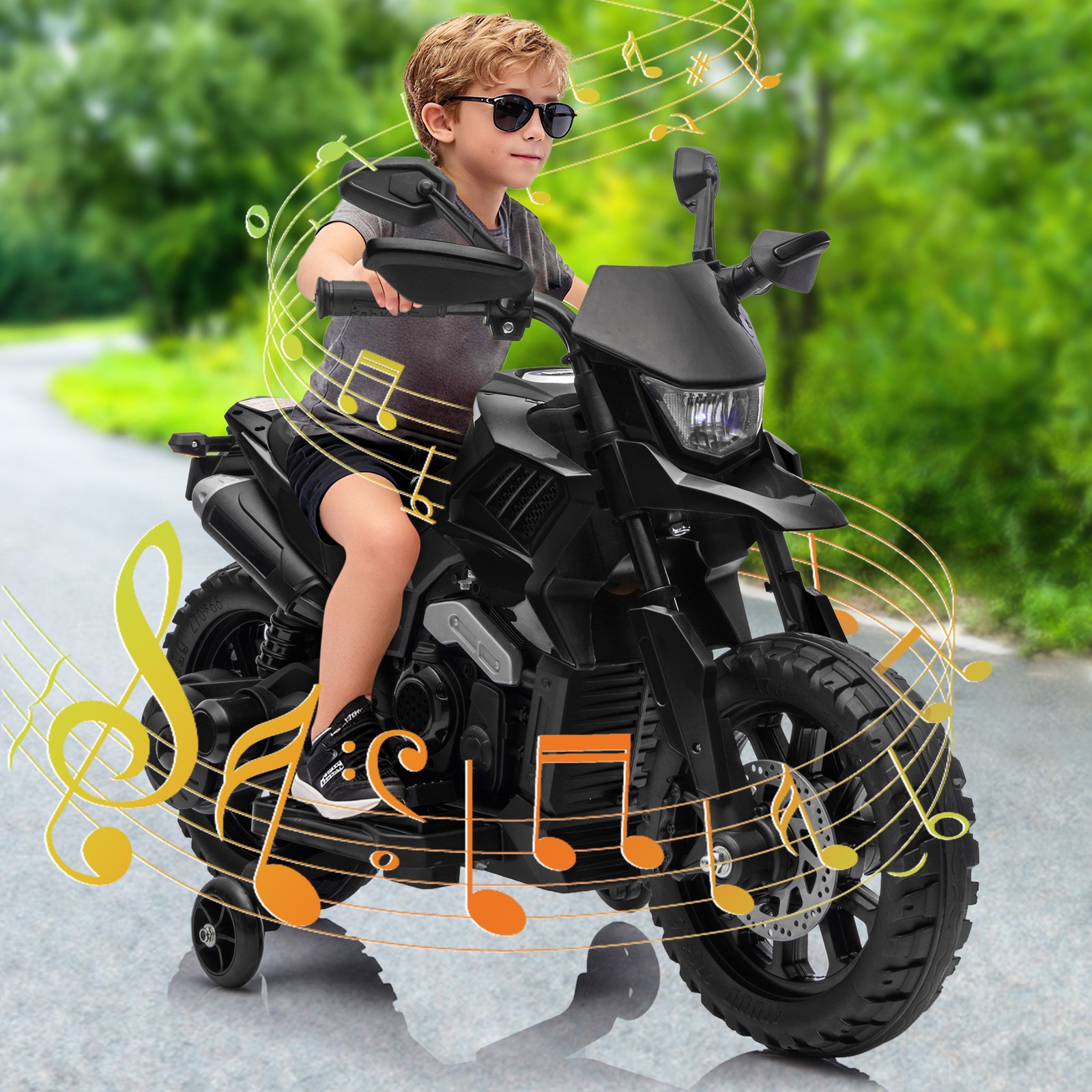 Motorcycle for Kids,Ride on Motorcycle w/ Traning Wheels,Electric Bike for Child