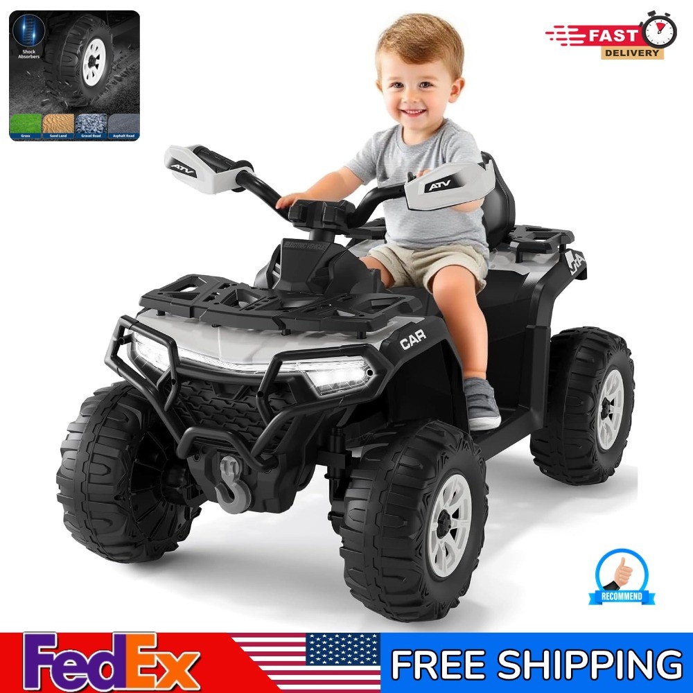 12V Kids 4 Wheeler ATV Quad Car Off-road Ride on Toy w/ LED MP3 2X35W Motor US