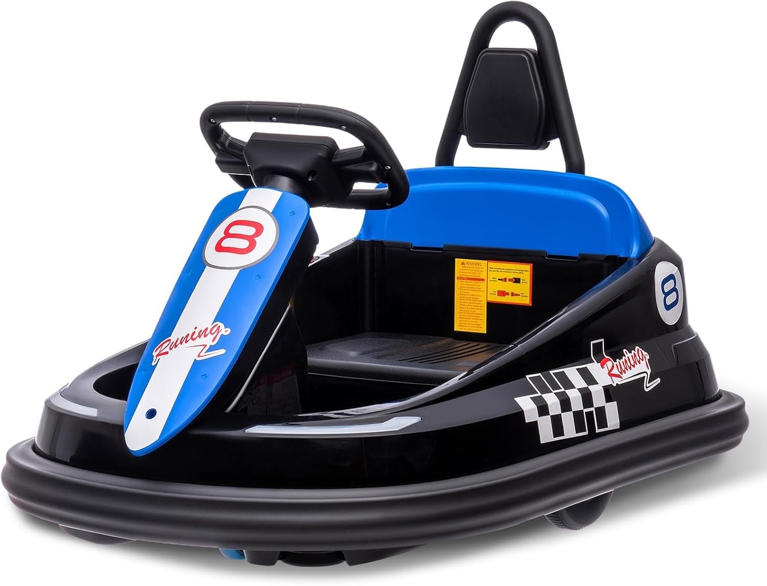 Kids Electric Bumper Car 6V, 1.9mph, Music/Horn, Seat Belt, Anti-Flat Tires