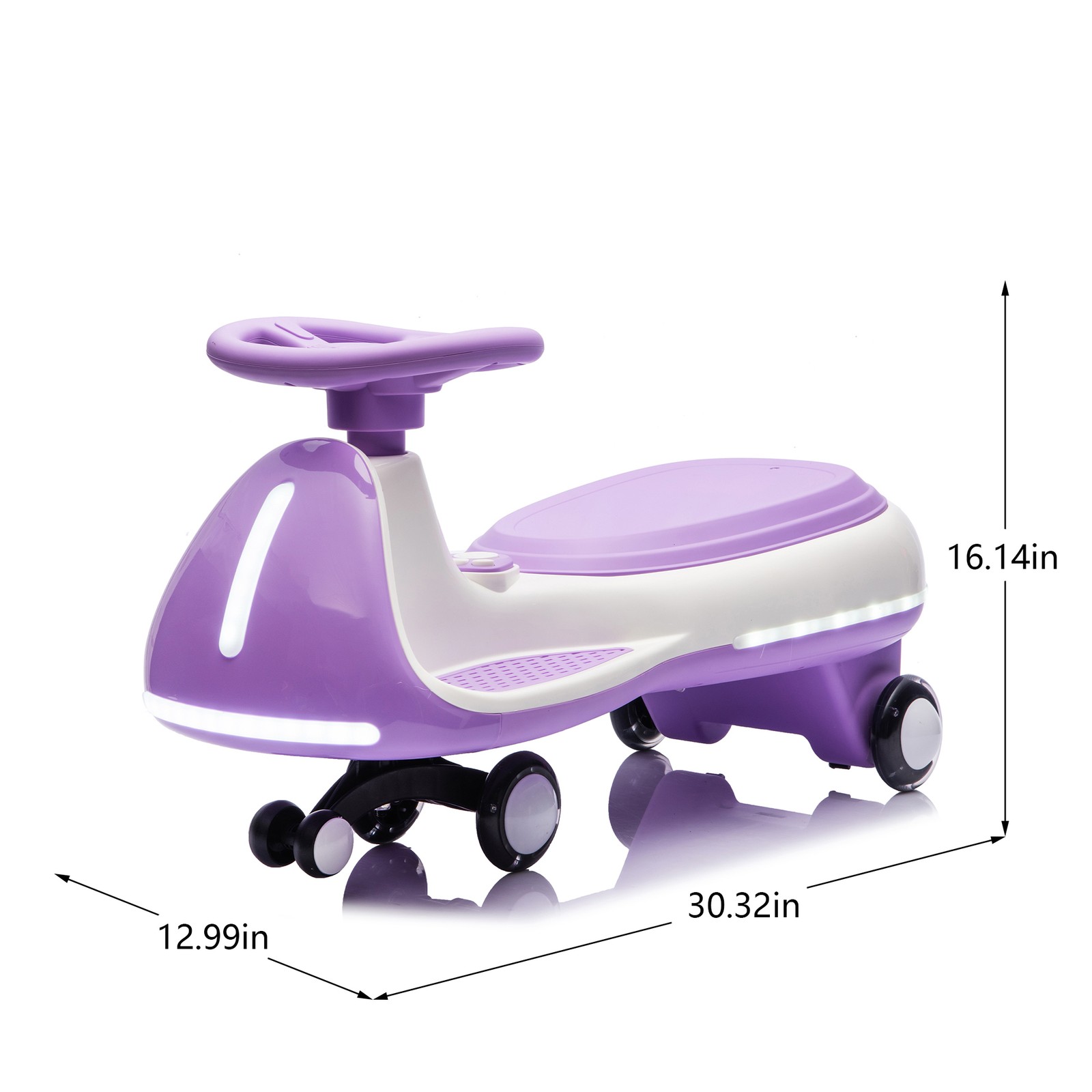 2in1 12V Kids ride on Electric Wiggle Car 5MPH Max Speed Bluetooth Music Purple