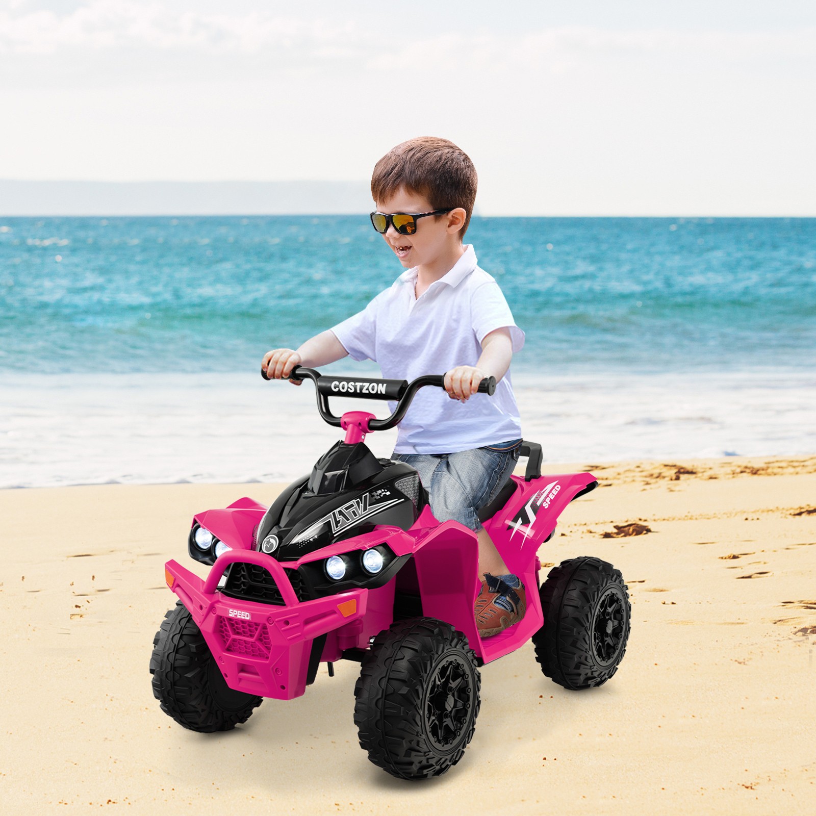 12V Battery Powered Kids Ride On ATV Electric 4-Wheeler Quad Car w/ MP3 & Light
