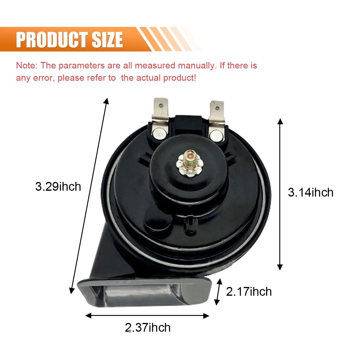 Snail Car Horn, 12V Super Loud High Low Tone Electric Waterproof Horn Kit, Lo…