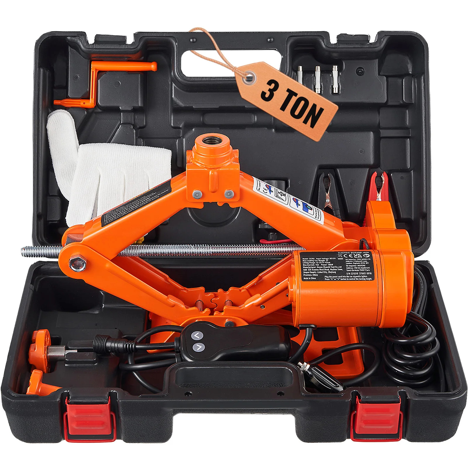 SucceBuy Electric Car Jack 3 Ton/6600lbs 12V Electric Scissor Jack Portable Car