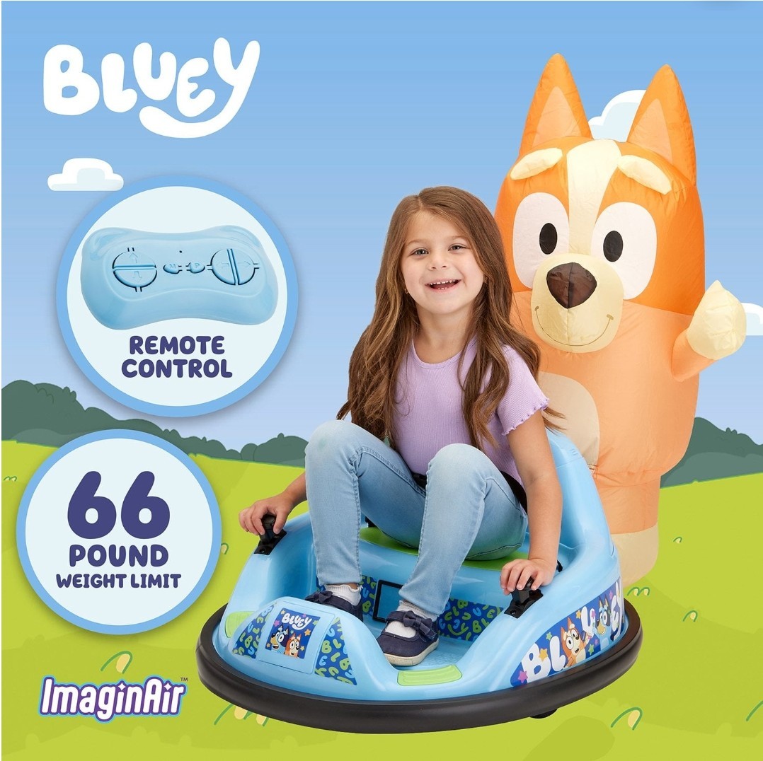 ImaginAir Ridealongs 6v Bumper Car Ride-On with Inflatable Characters & Remote