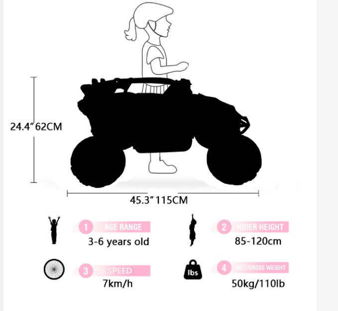 12V Kids UTV 2 Seaters Ride on Truck Electric Car Toy with Remote Flashlights