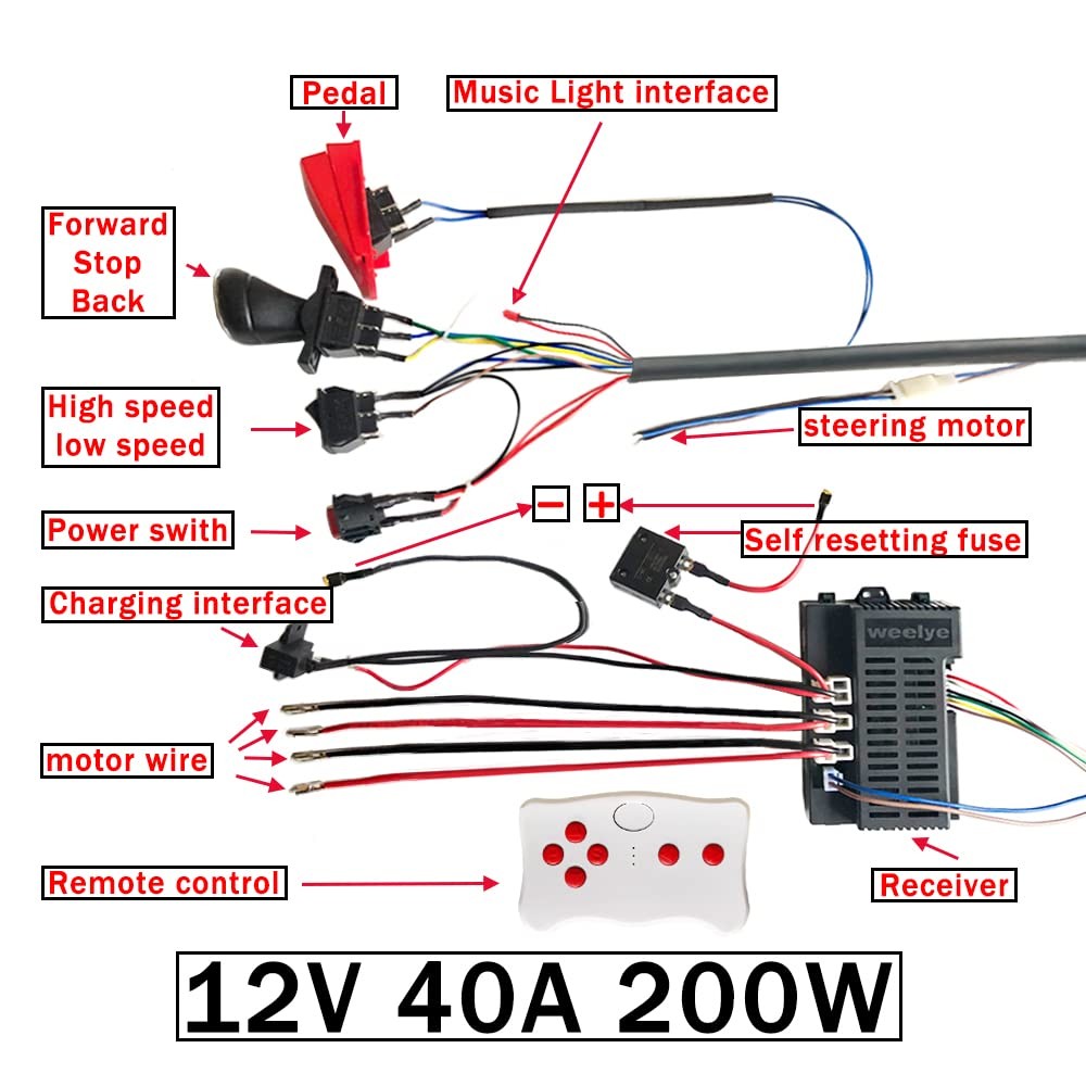 12 Volt Power Wheel DIY Modified WiresHigh Power Self-Made Children Electric