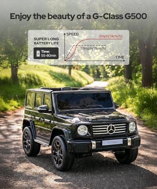 2 Seater 24v Ride on Toys for Big Kids,Mercedes Benz G-Class G500 Black