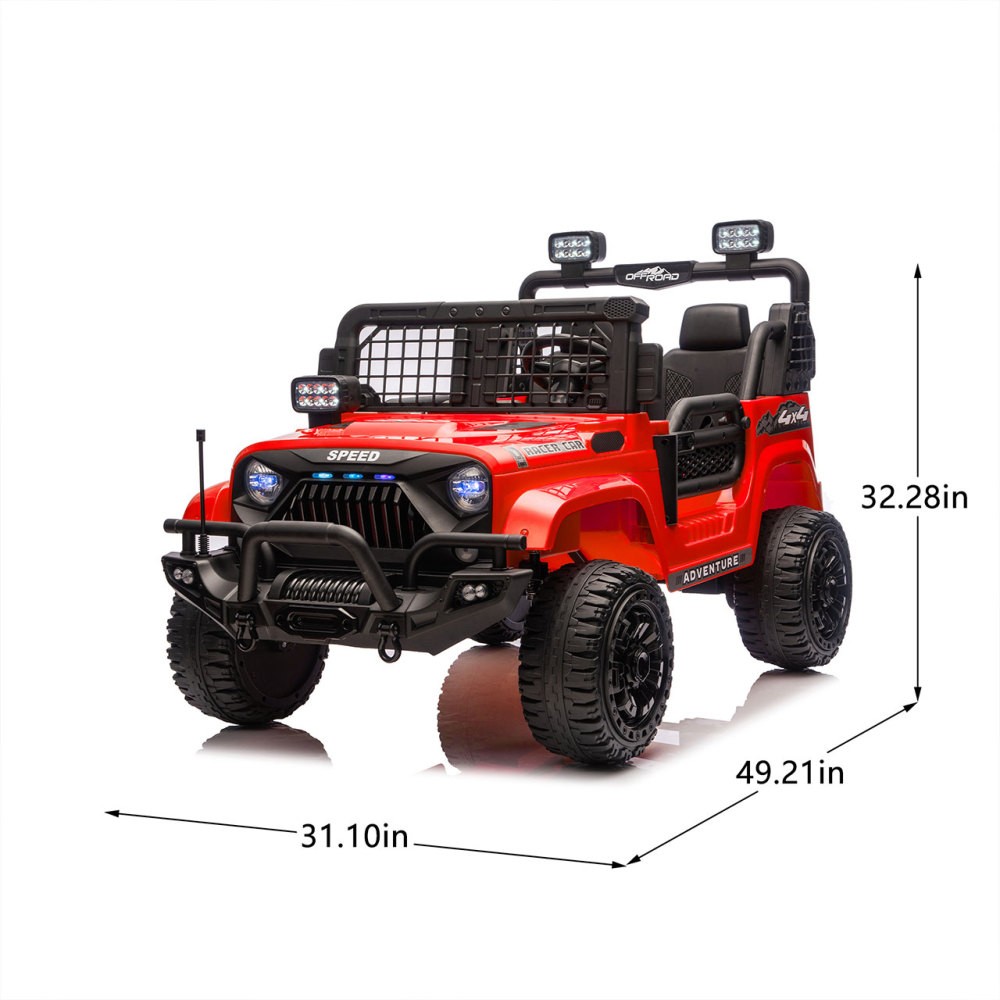 24V Two-seater Kids Ride On Truck 2WD Suspension 8.66in Ground
