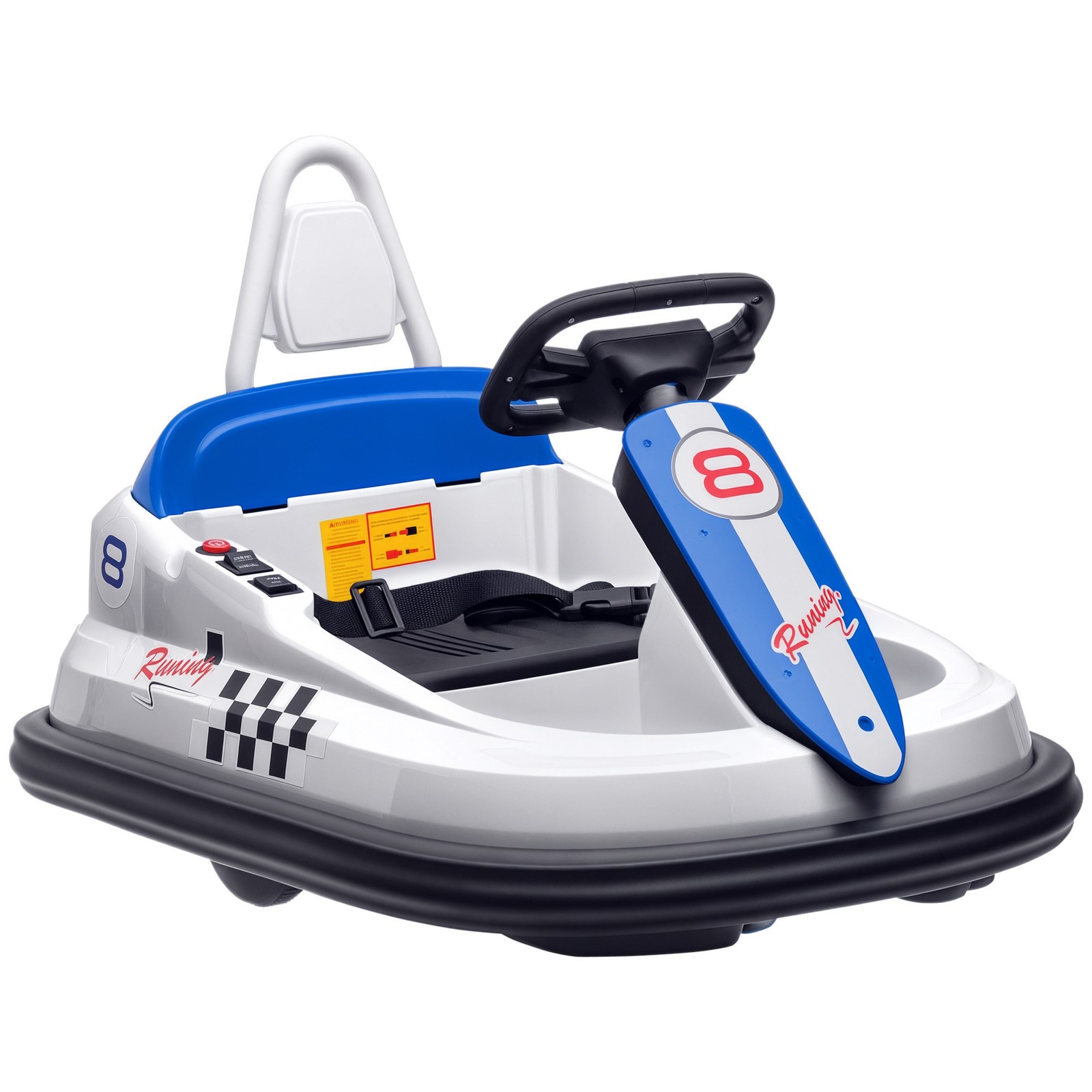 Bumper Car for Kids, 360° Rotation 6V Electric Ride on Bumper, White
