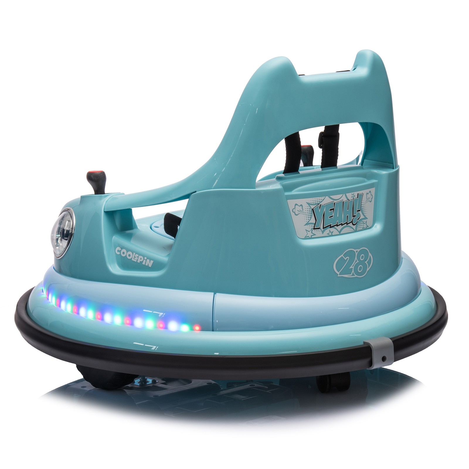 12V Ride on Bumper Car for Kids Electric Car for Kids 1.5-5 Years Old LED Blue