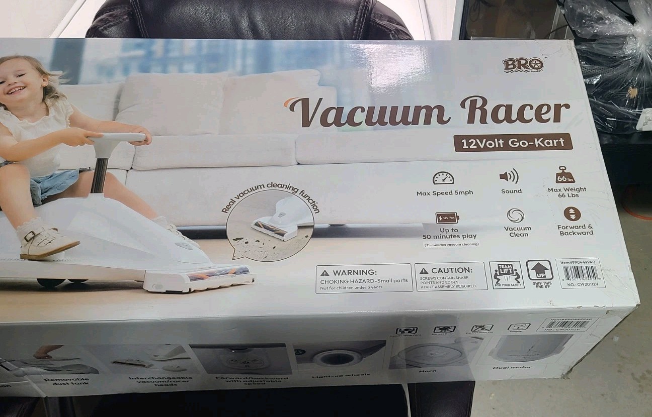 BRO Vacuum Racer 12-Volt Kids Go Kart Ride-On (OPEN Box)