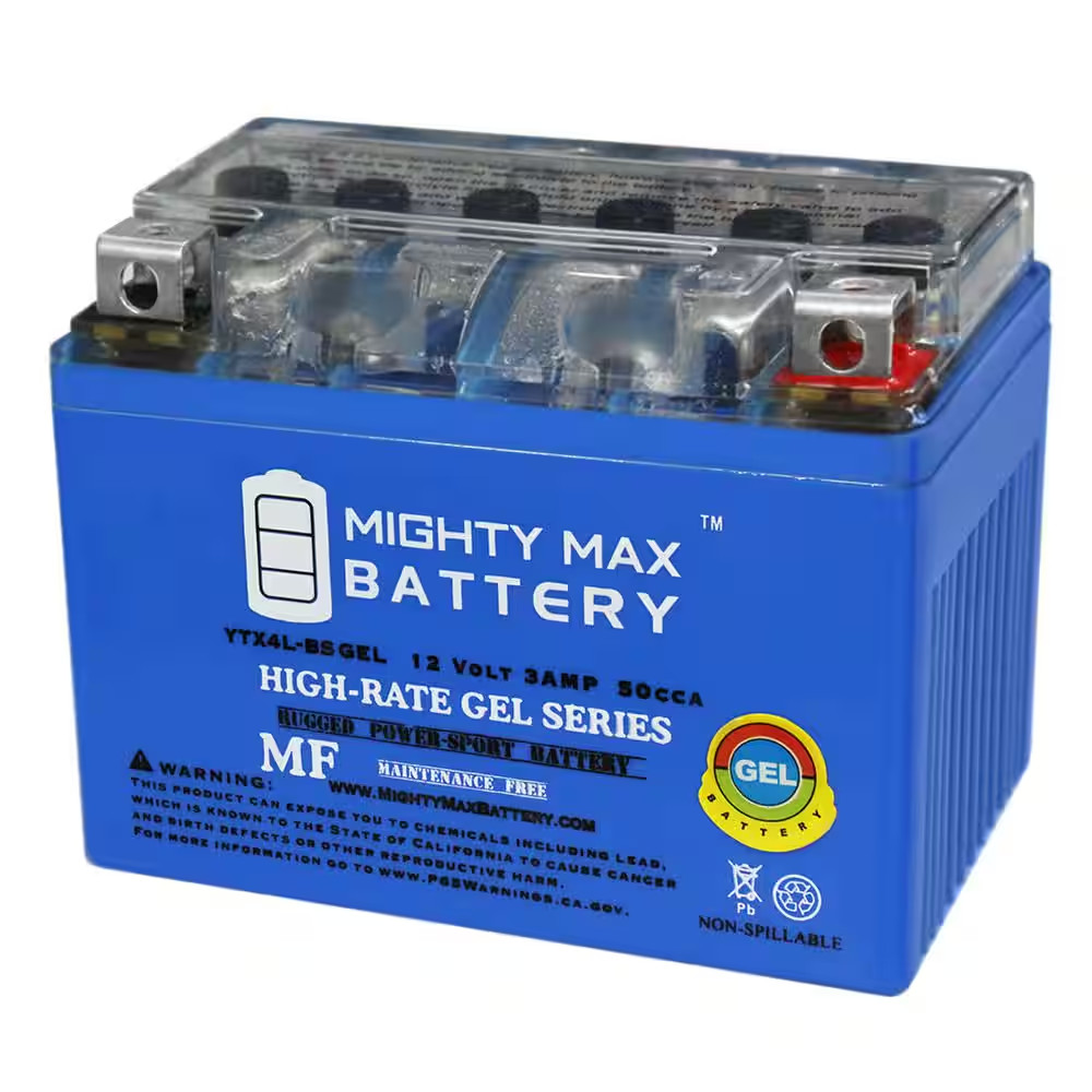 YTX4L-BS GEL Battery for Ride on Mower ATV Quad Trail Buggy