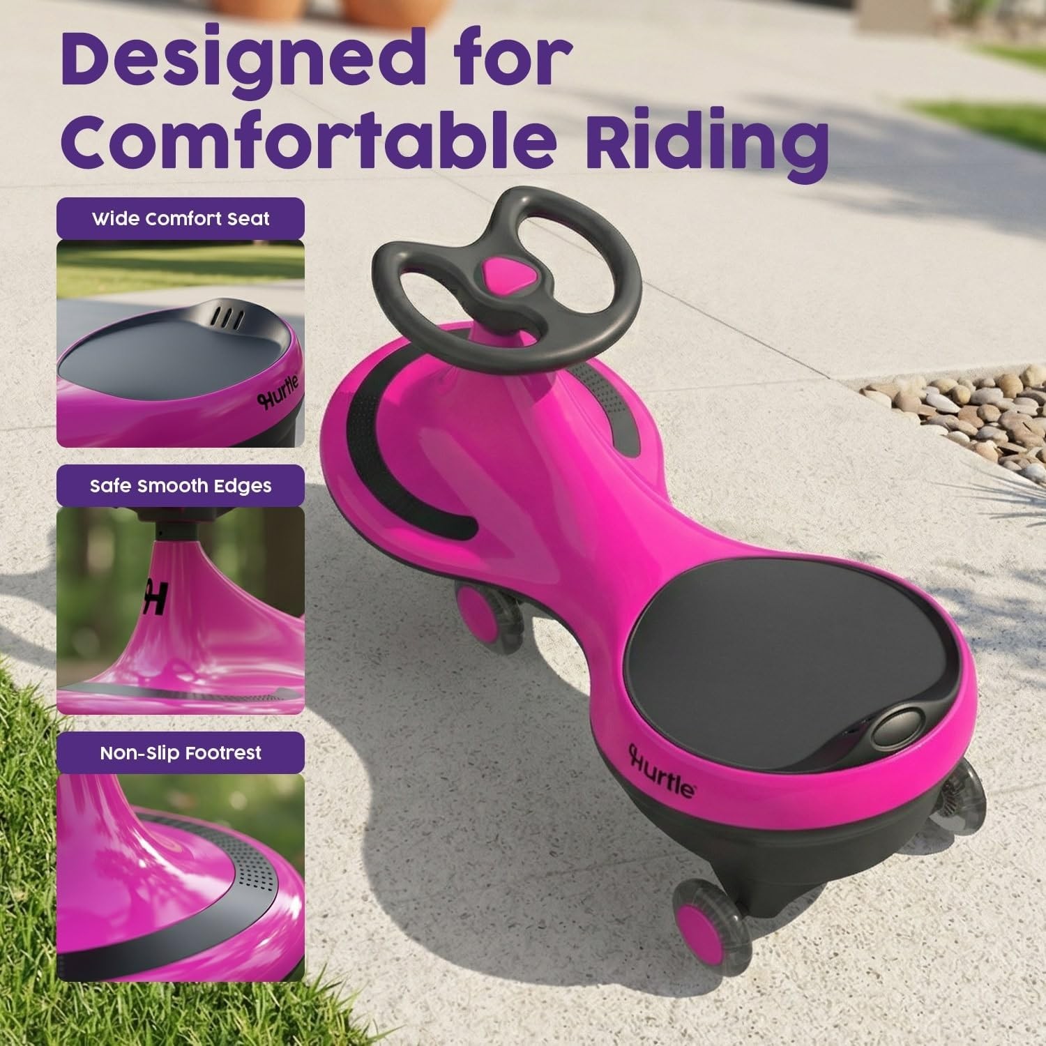 Swing Ride On Car Wiggle Car Toy Kids No Pedals Batteries/Gears Safe Toddler