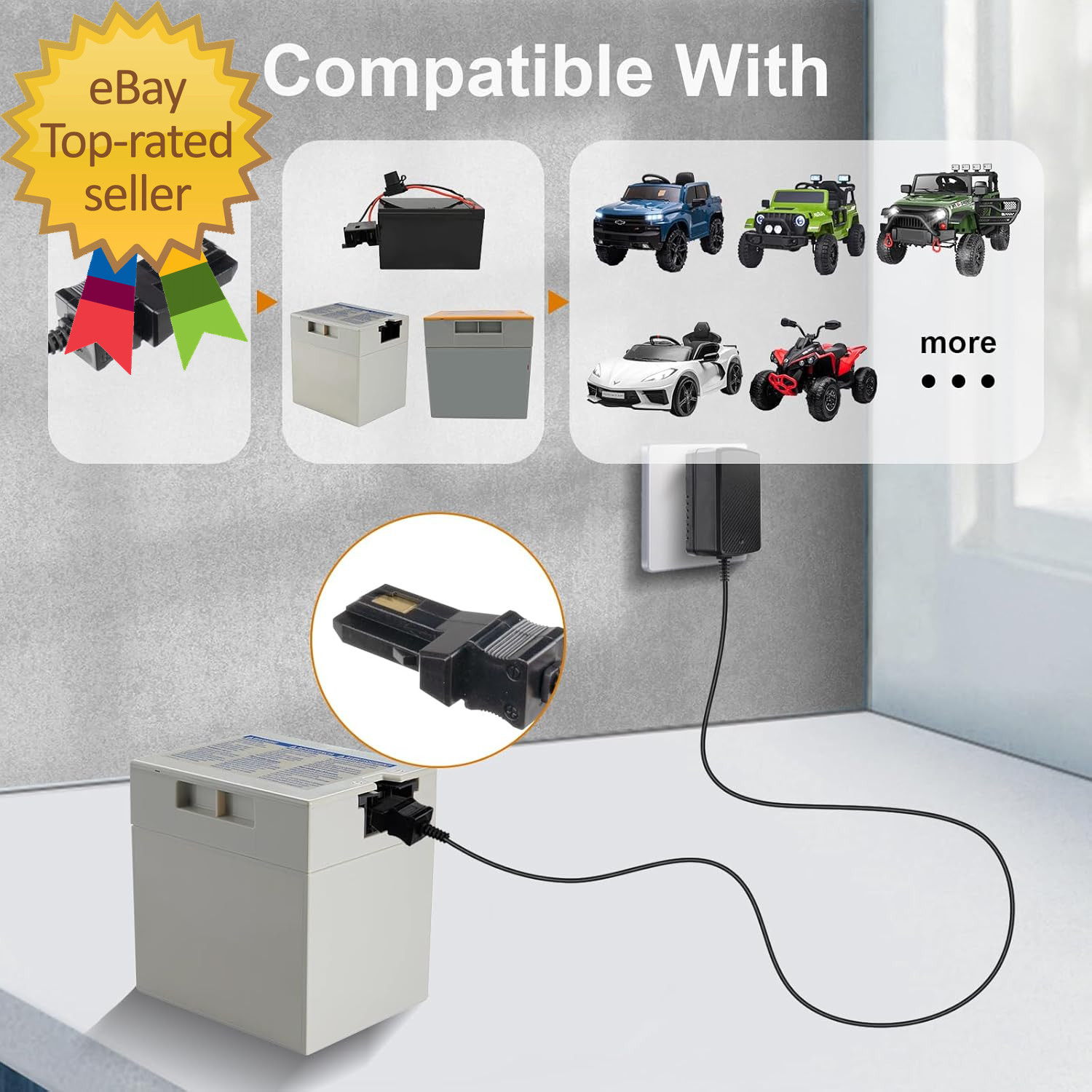 12V Battery Charger for Power Wheel Battery for All Power Wheels 12 Volt