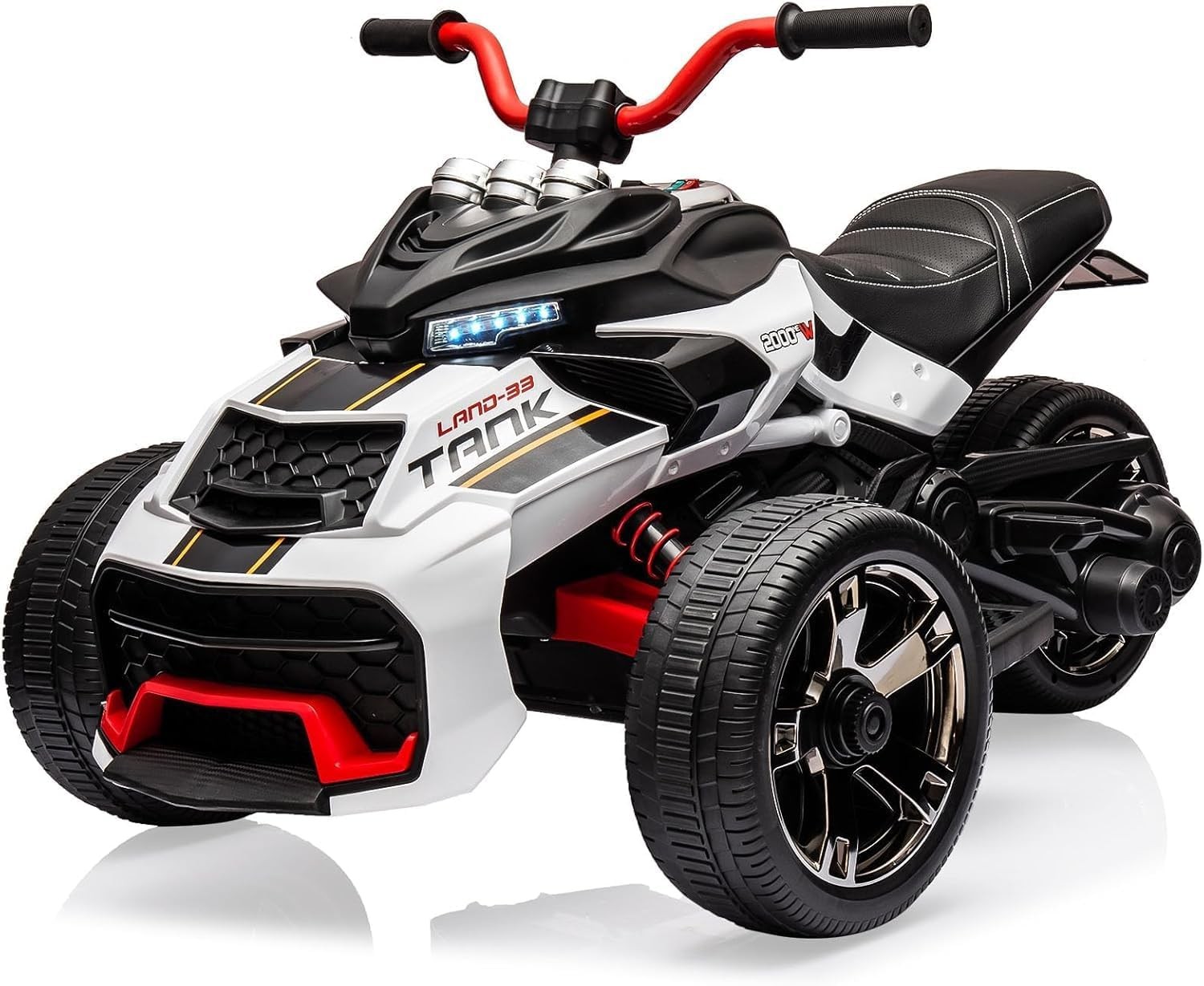 12V Ride-On ATV for Kids w/ Dual 55W Motors, Suspension, USB, Music & Lights
