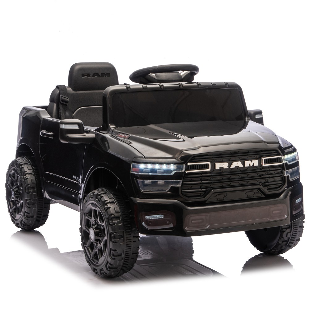 Licensed Dodge RAM 12V Ride On Truck w/ Remote Bluetooth Music for Kids Ages 3-6