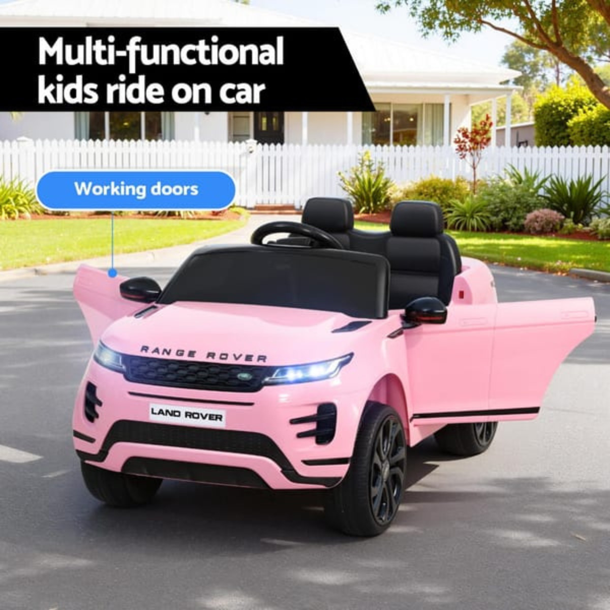 Licensed Land Rover Kids Electric Ride On Car Pink 12V with Remote