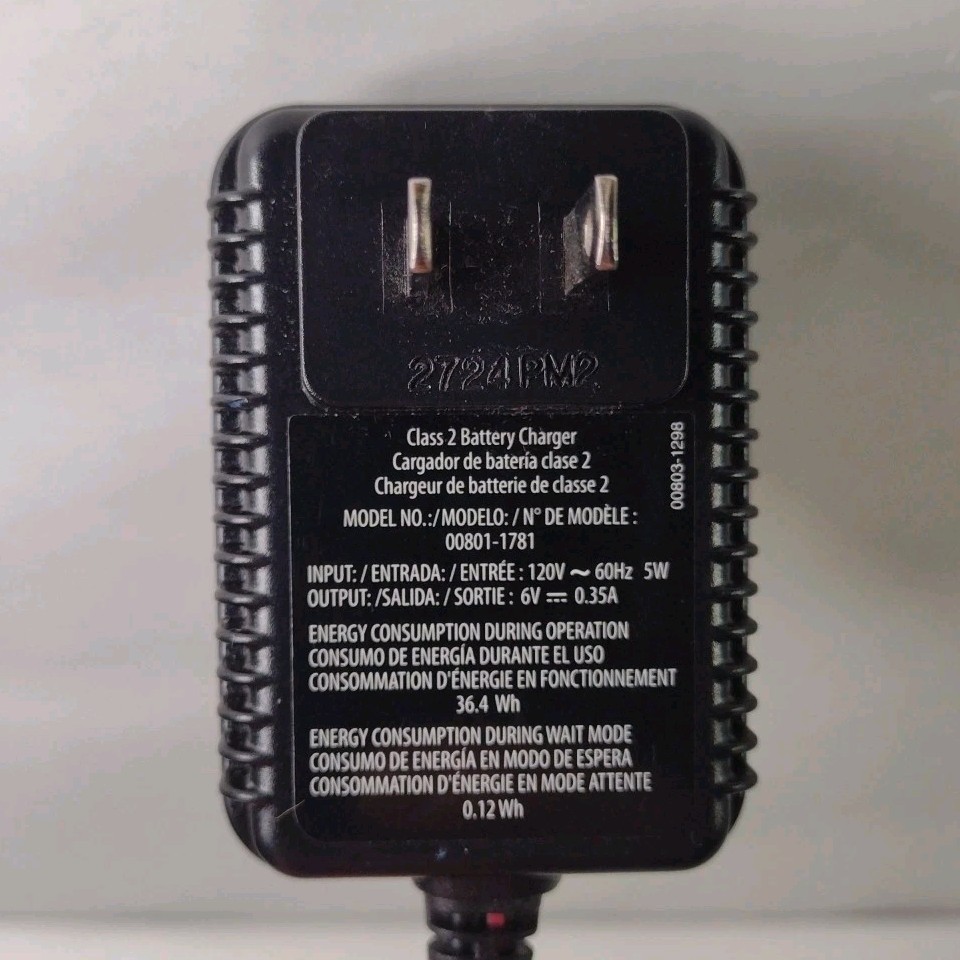 Fisher Price Power Wheels 00801-1781 6V Battery Charger Original Authentic OEM