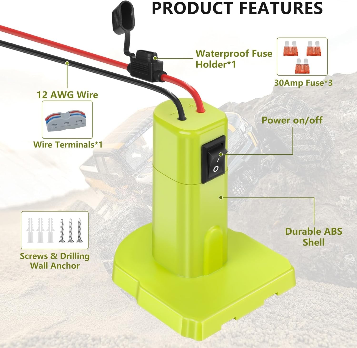Lightweight Power Wheel Adapter for RYOBI 18V – Secure & Easy Installation