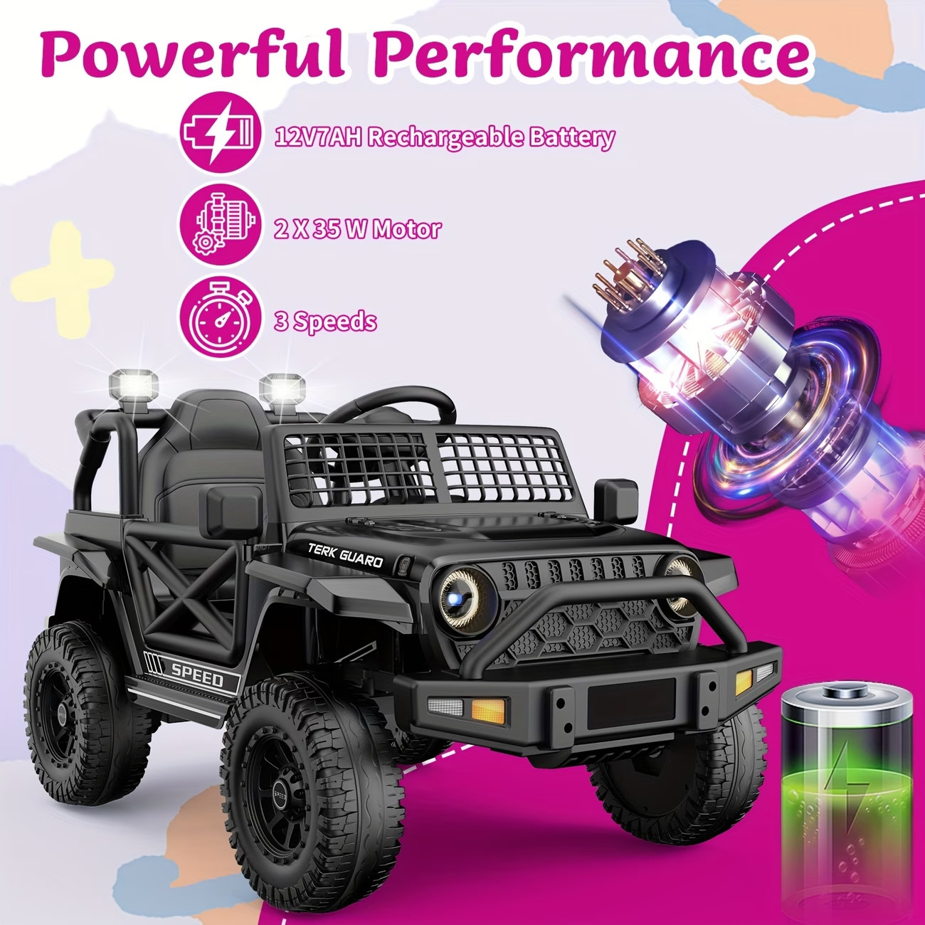 Ride On Truck, 12V7AH Children’s Electric Vehicle, Equipped with Parent Remote
