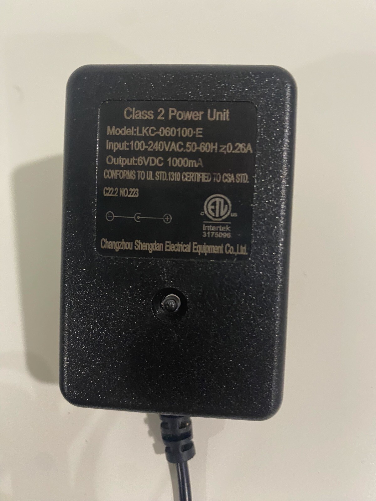 KidZone Ride On Bumper Car 6V Battery Charger LKC-060100-E Model TX4