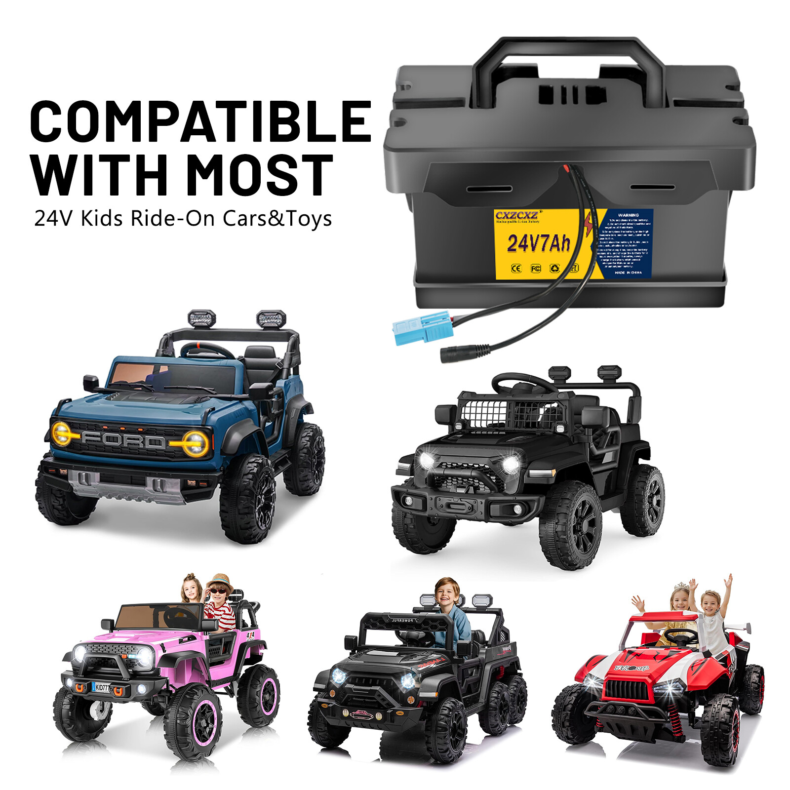 24V 7Ah Battery for Dynacraft Realtree 24V Kids Ride-On Toys built-in 30A BMS