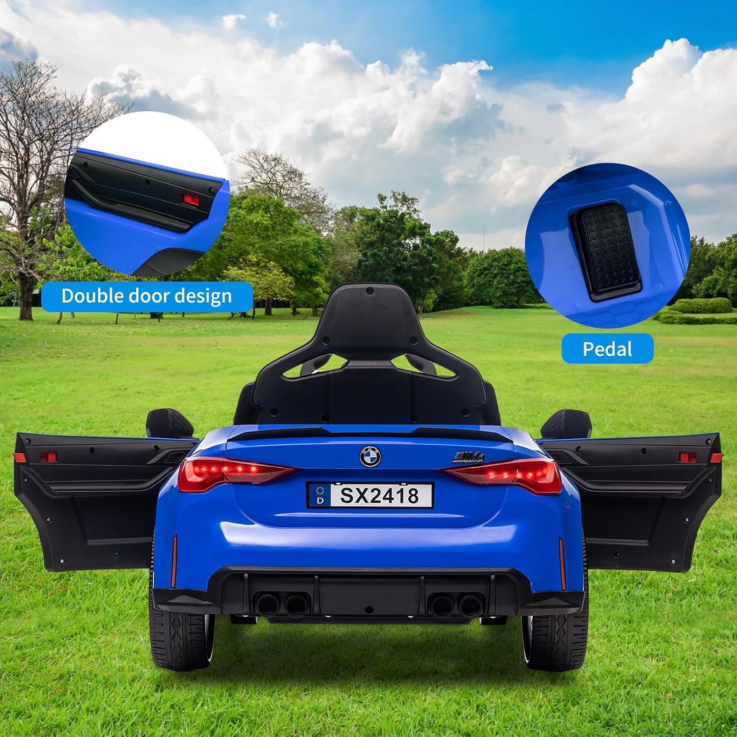 Garvee 12V Ride on Car for Kids,Licensed BMW M4 Electric Car for Boys and Girls