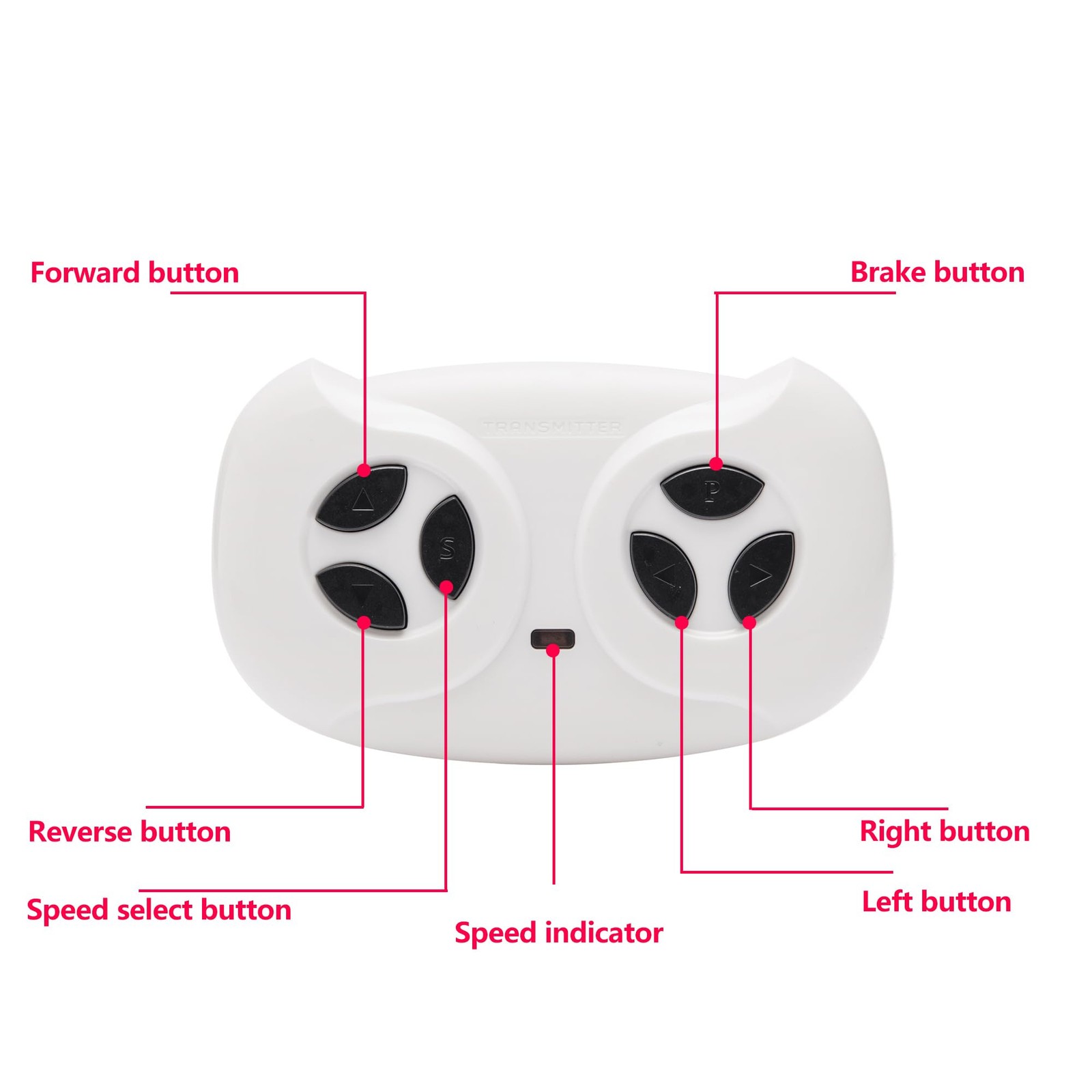 2.4ghz Bluetooth Remote Control for Kids Powered Ride On Car, black