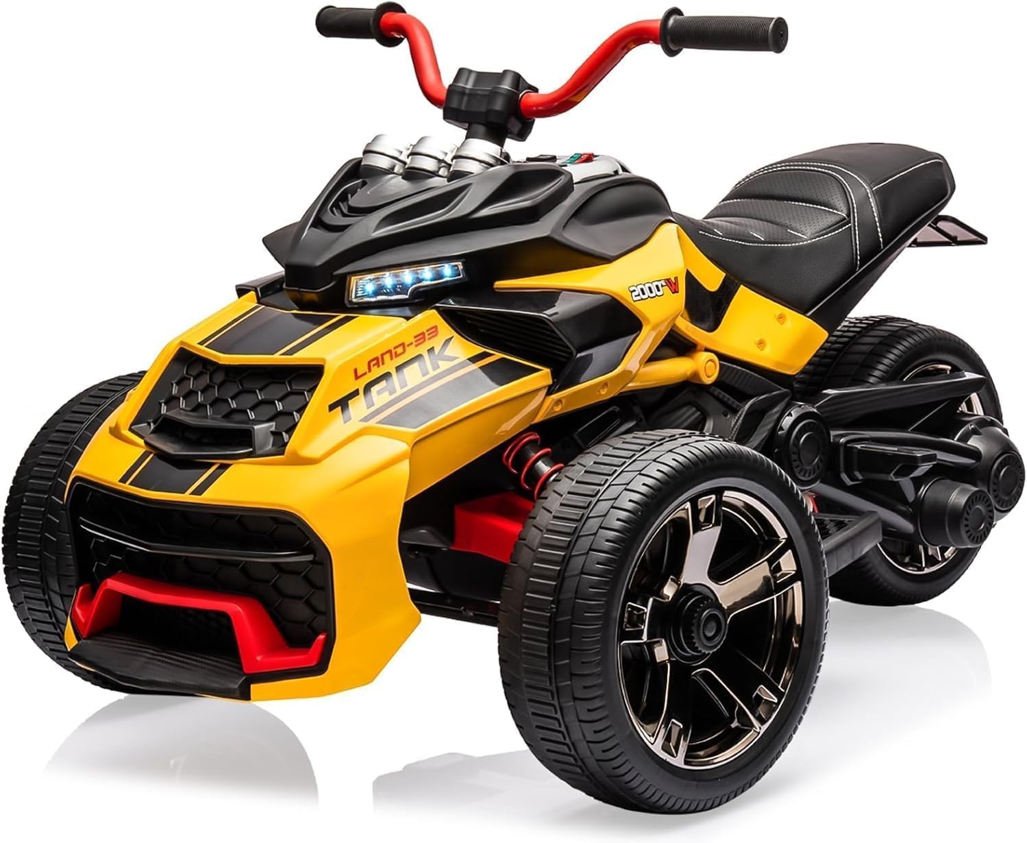 12V Ride-On ATV for Kids w/ Dual 55W Motors, Suspension, USB, Music & Lights