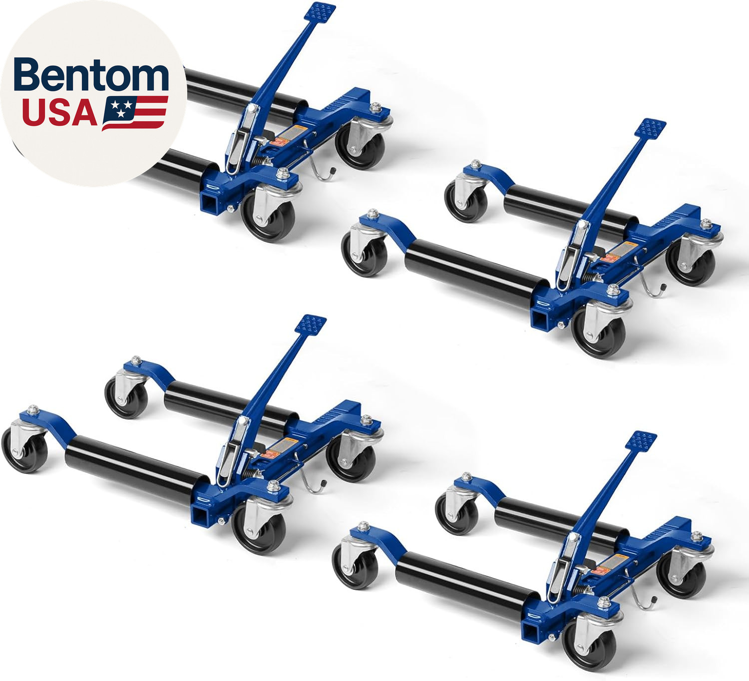 Car Wheel Dolly Jack Set of 4, Mechanical 1500-Lbs Car Skates, 12” Wheel Vehicl