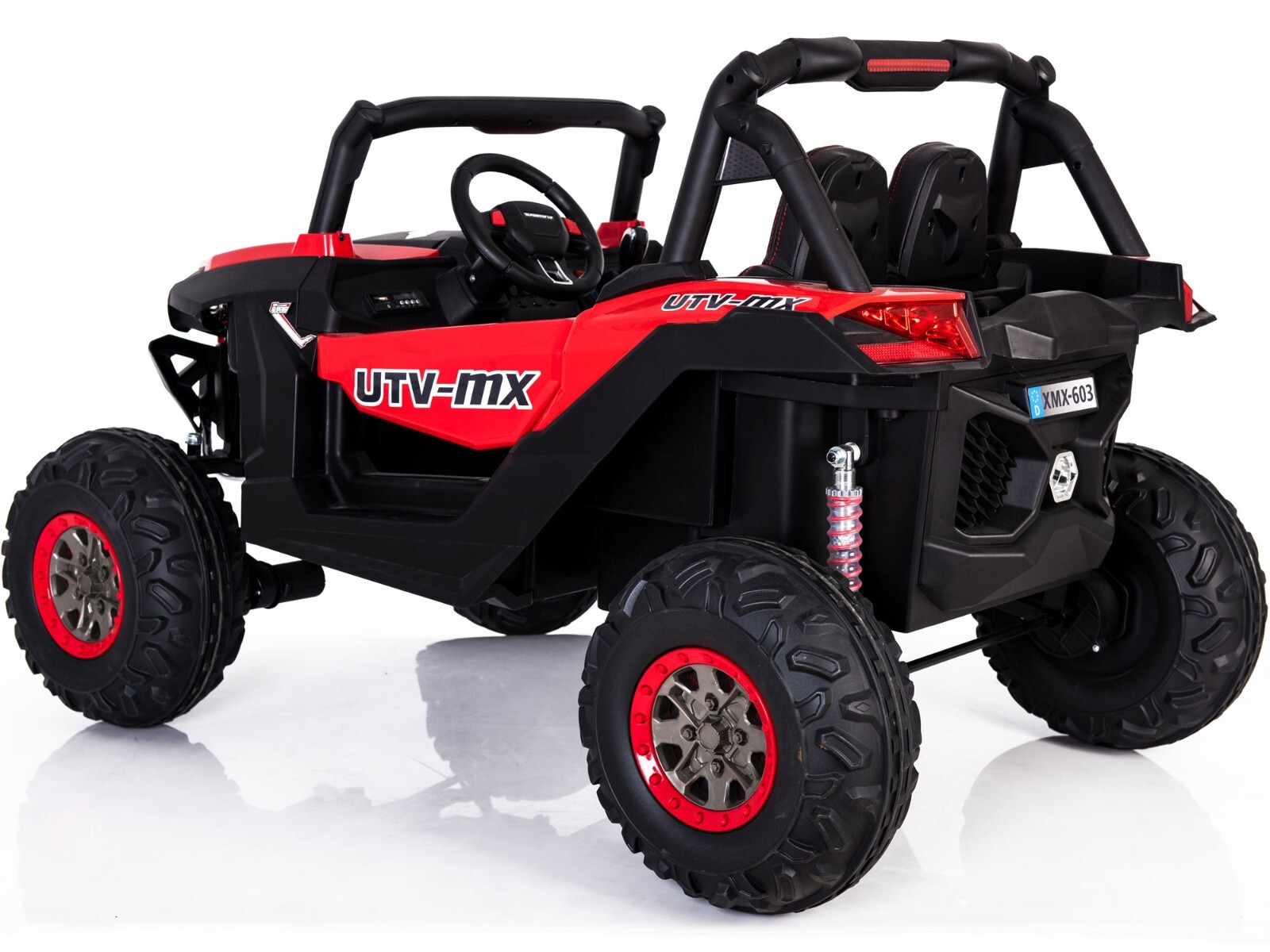 Mini MotoTec UTV 4×4 12v Red (2.4ghz RC) Two Seater Electric – Ride On Toddler✅
