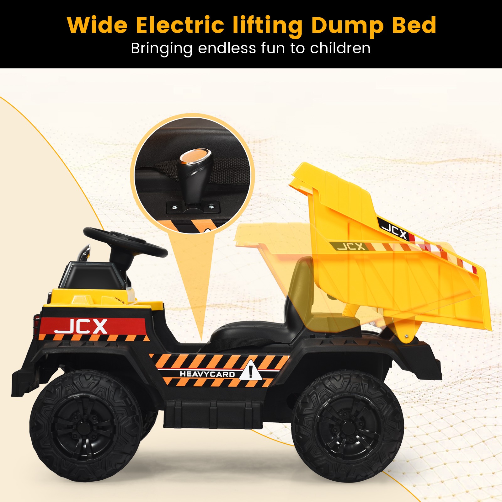12V Kids Ride On Dump Truck RC Construction Battery Tractor w/ Electric Bucket