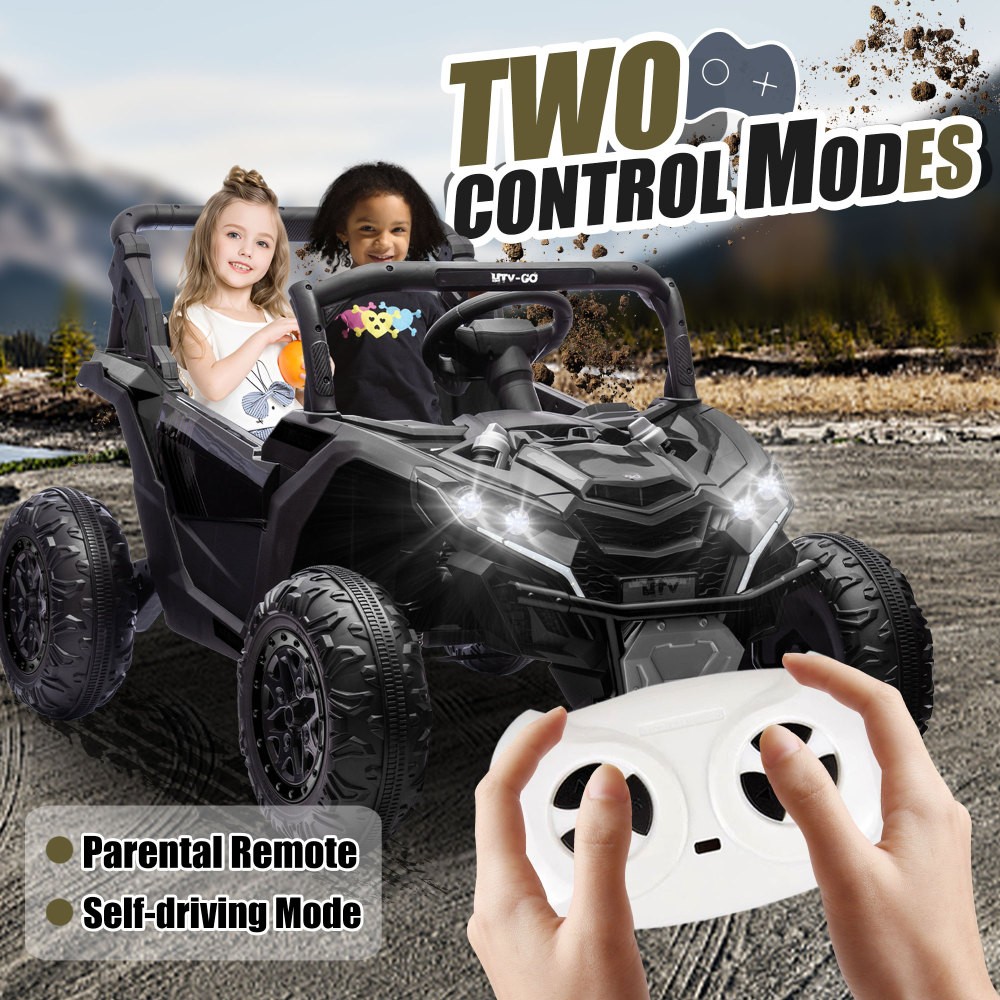 24V Two-Seater Kids Ride On UTV Car W/ Remote 4-Wheel Suspension Music Bluetooth