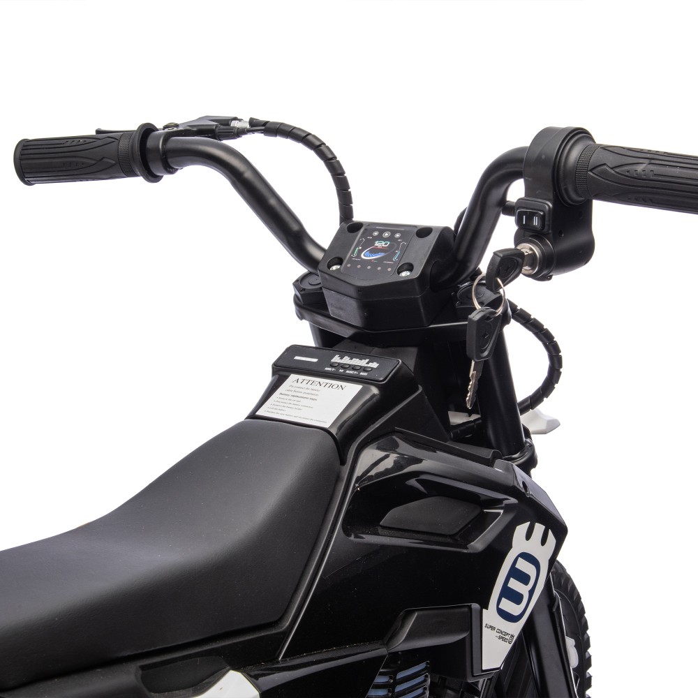 24V Kids Electric Motorcycle Toy, 200W Motor, LED Lights, Bluetooth MP3, 9.3MPH