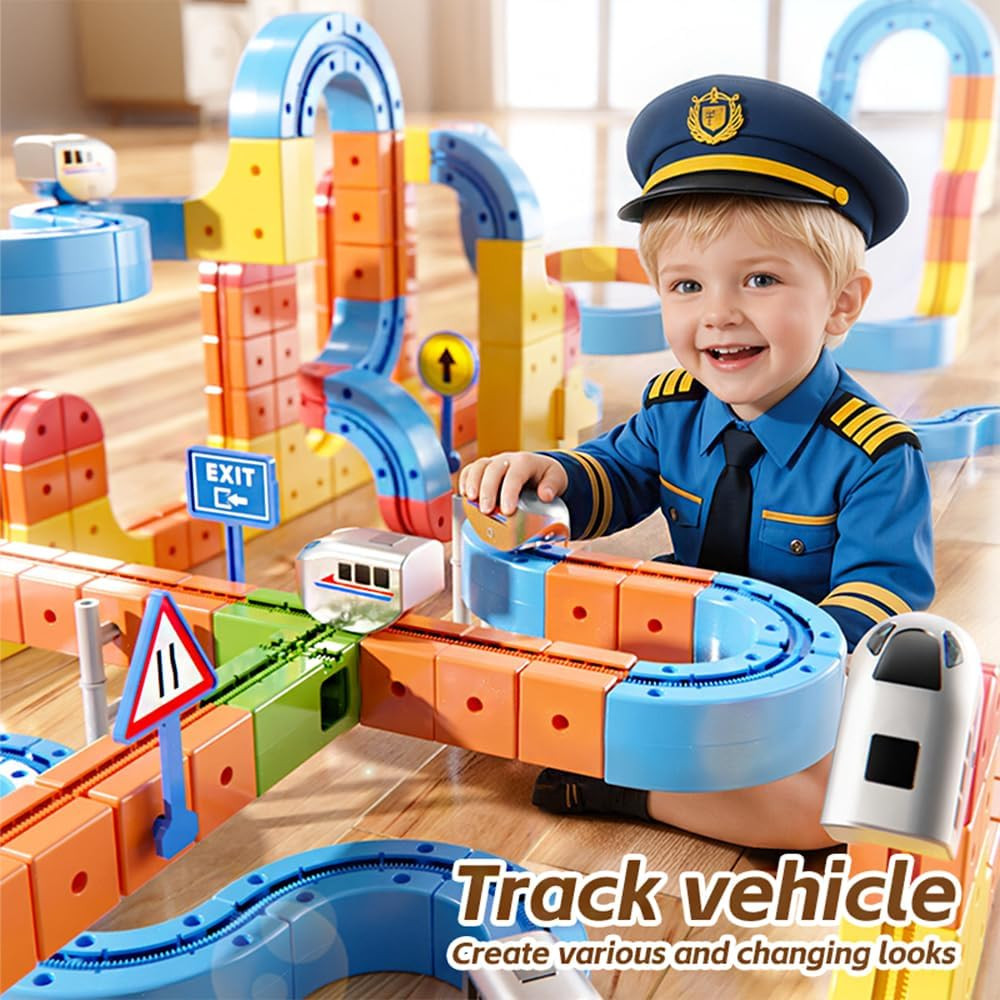 Electric Train Set,Car Track for Toddlers, for Kids 3 4 5 6 7 8 Years Old,Gravit